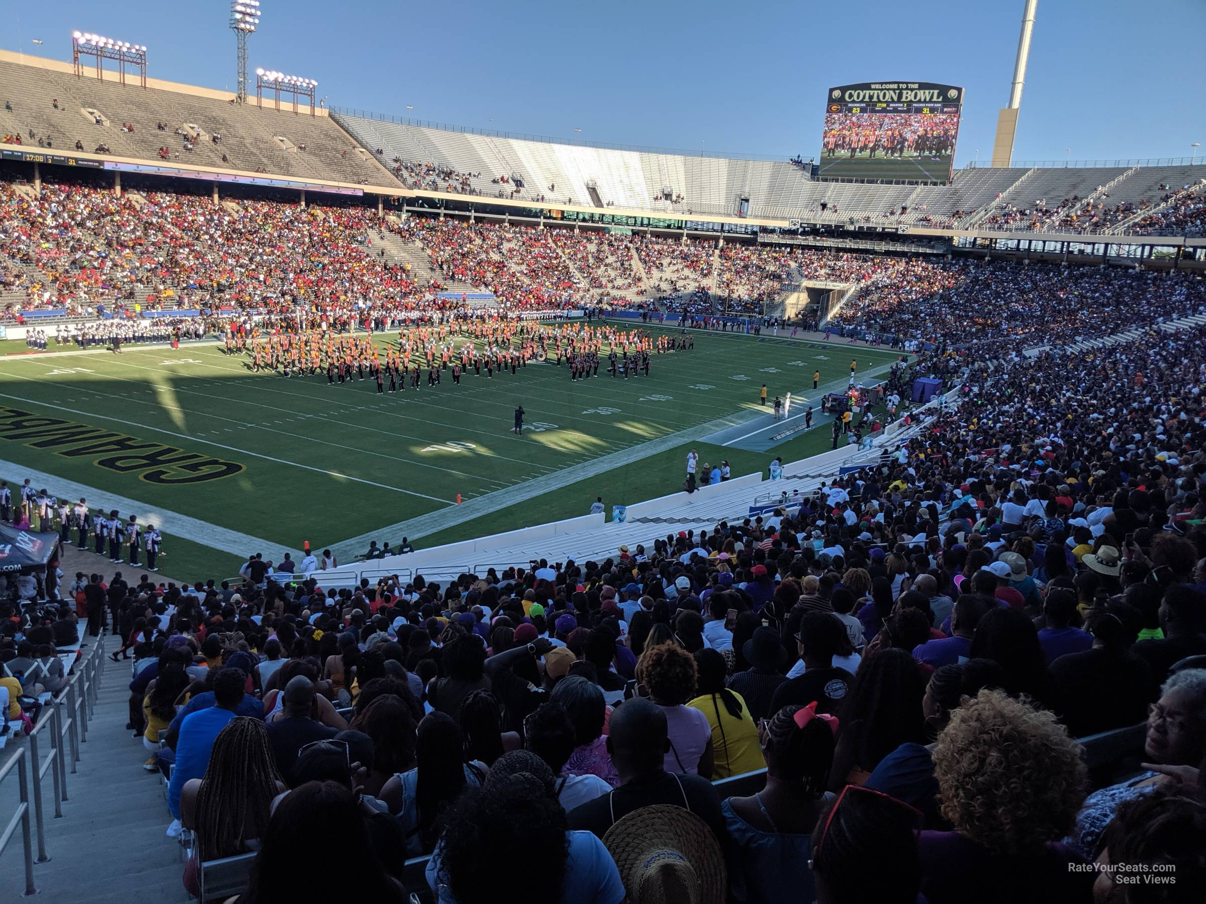 section 11, row 43 seat view  - cotton bowl stadium