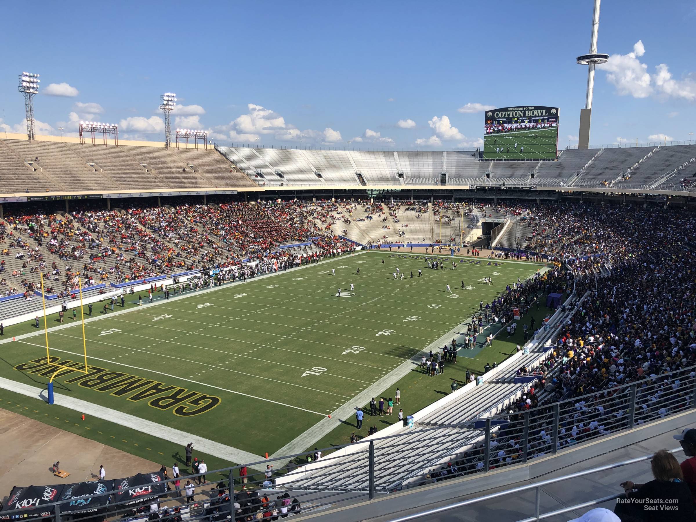 section 113, row 8 seat view  - cotton bowl