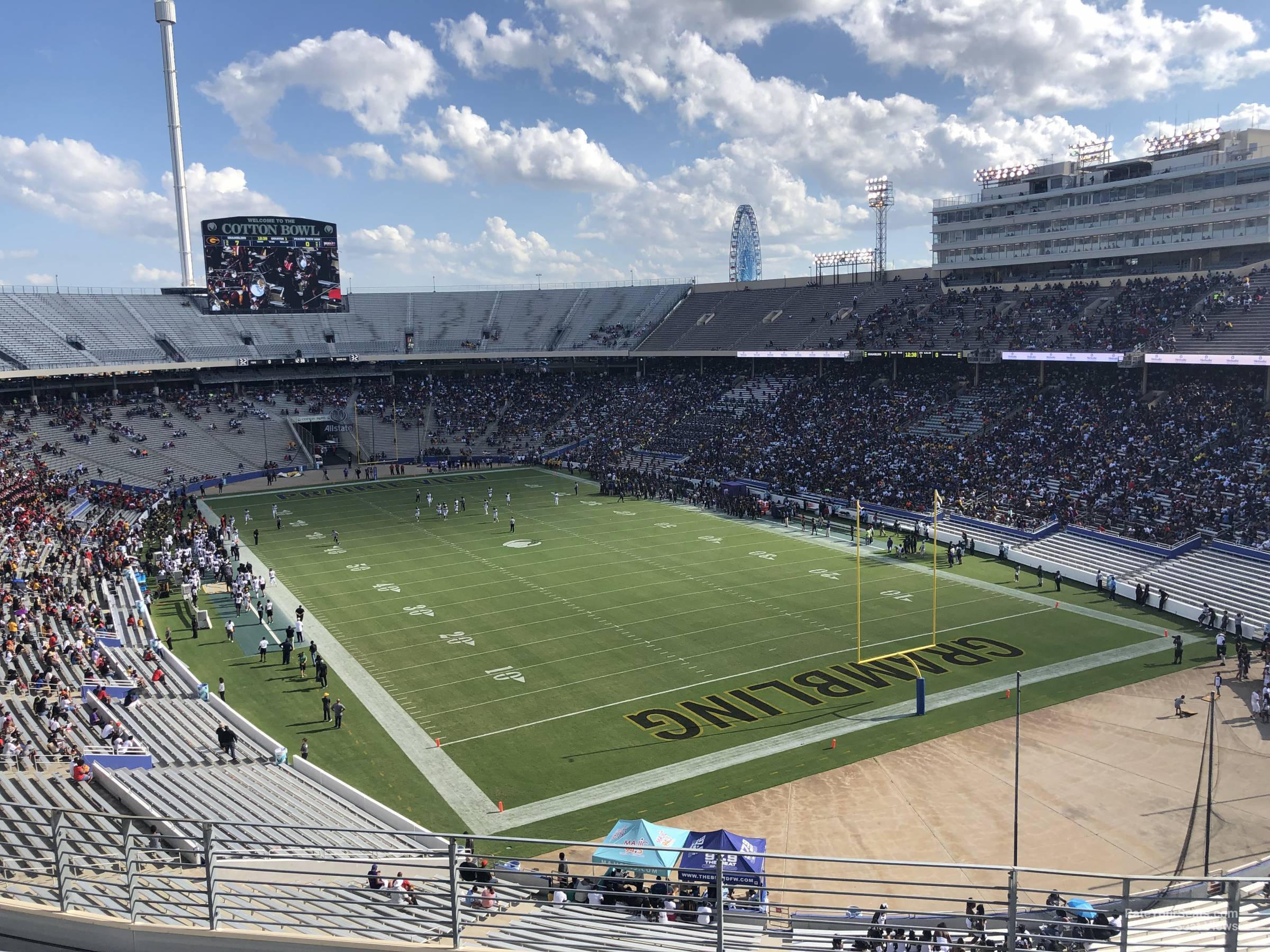 section 120, row 8 seat view - cotton bowl stadium