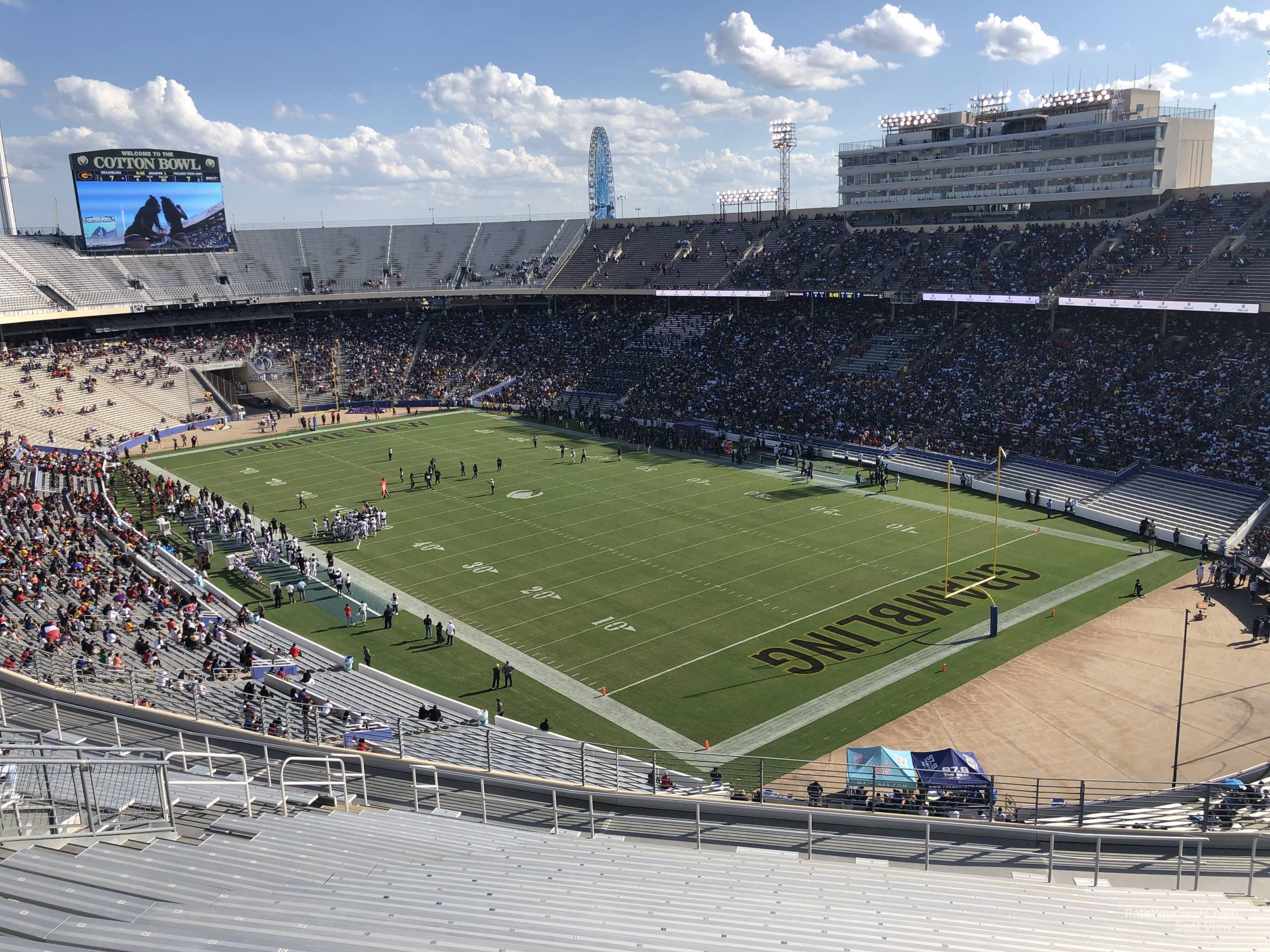 section 121, row 22 seat view  - cotton bowl stadium