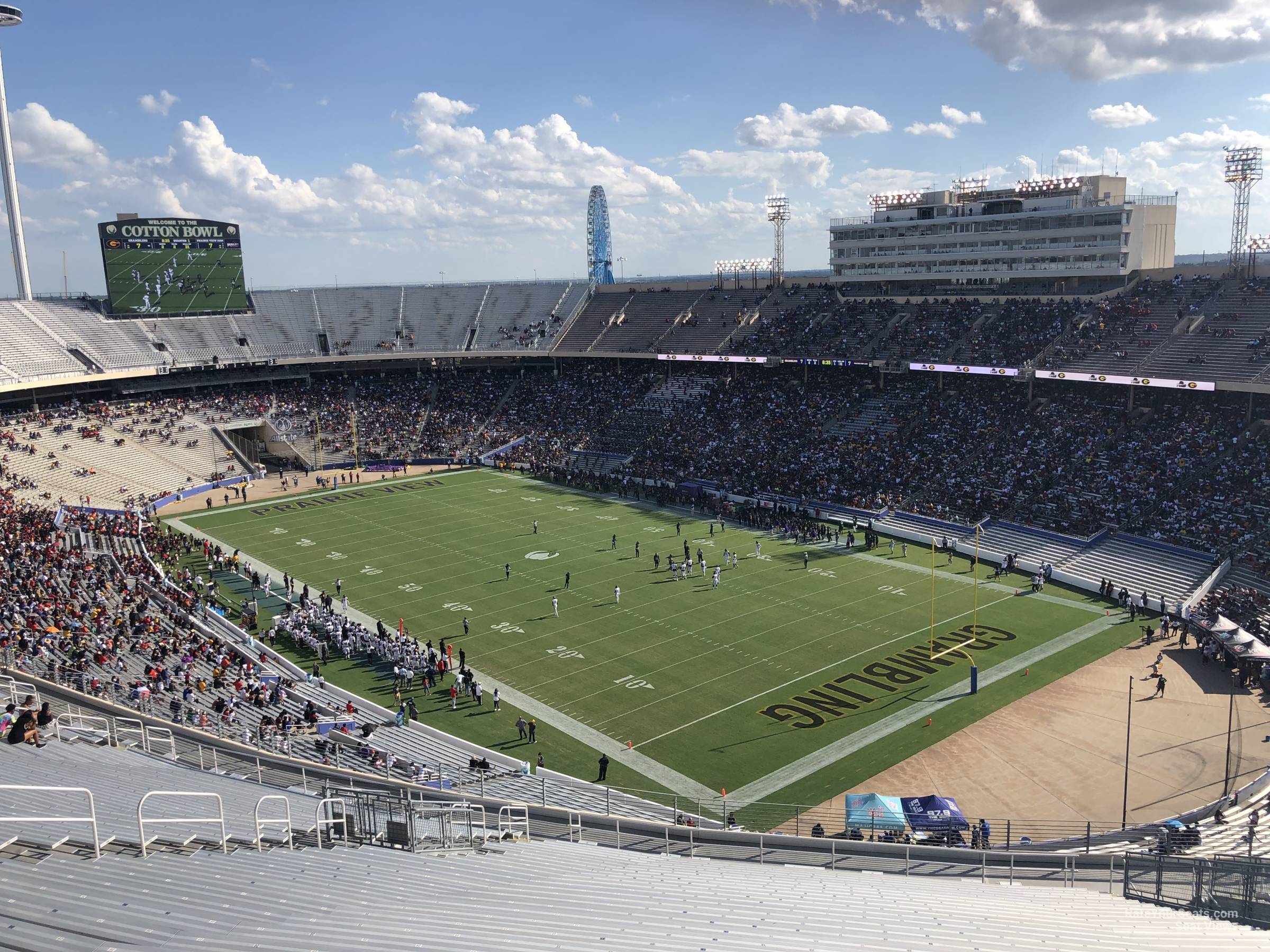 section 121, row 34 seat view  - cotton bowl