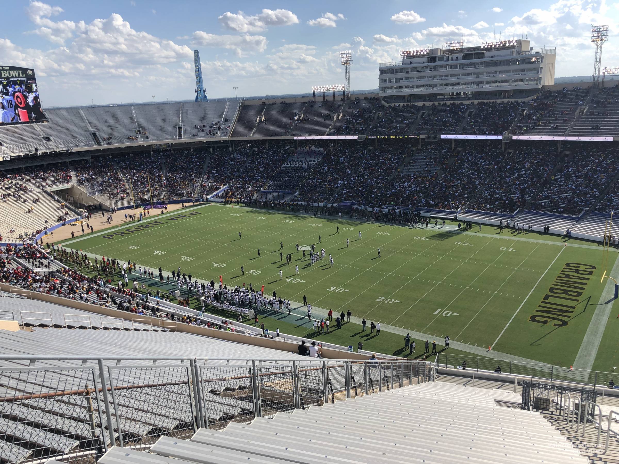 section 124, row 34 seat view  - cotton bowl stadium