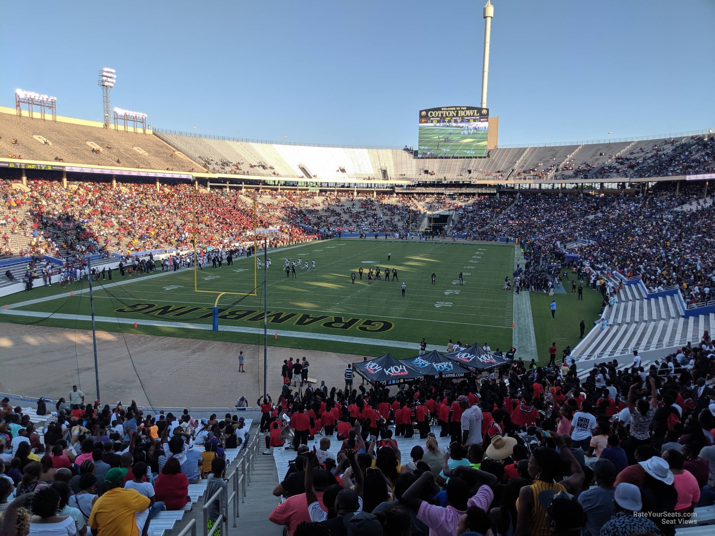 section 13, row 43 seat view  - cotton bowl stadium