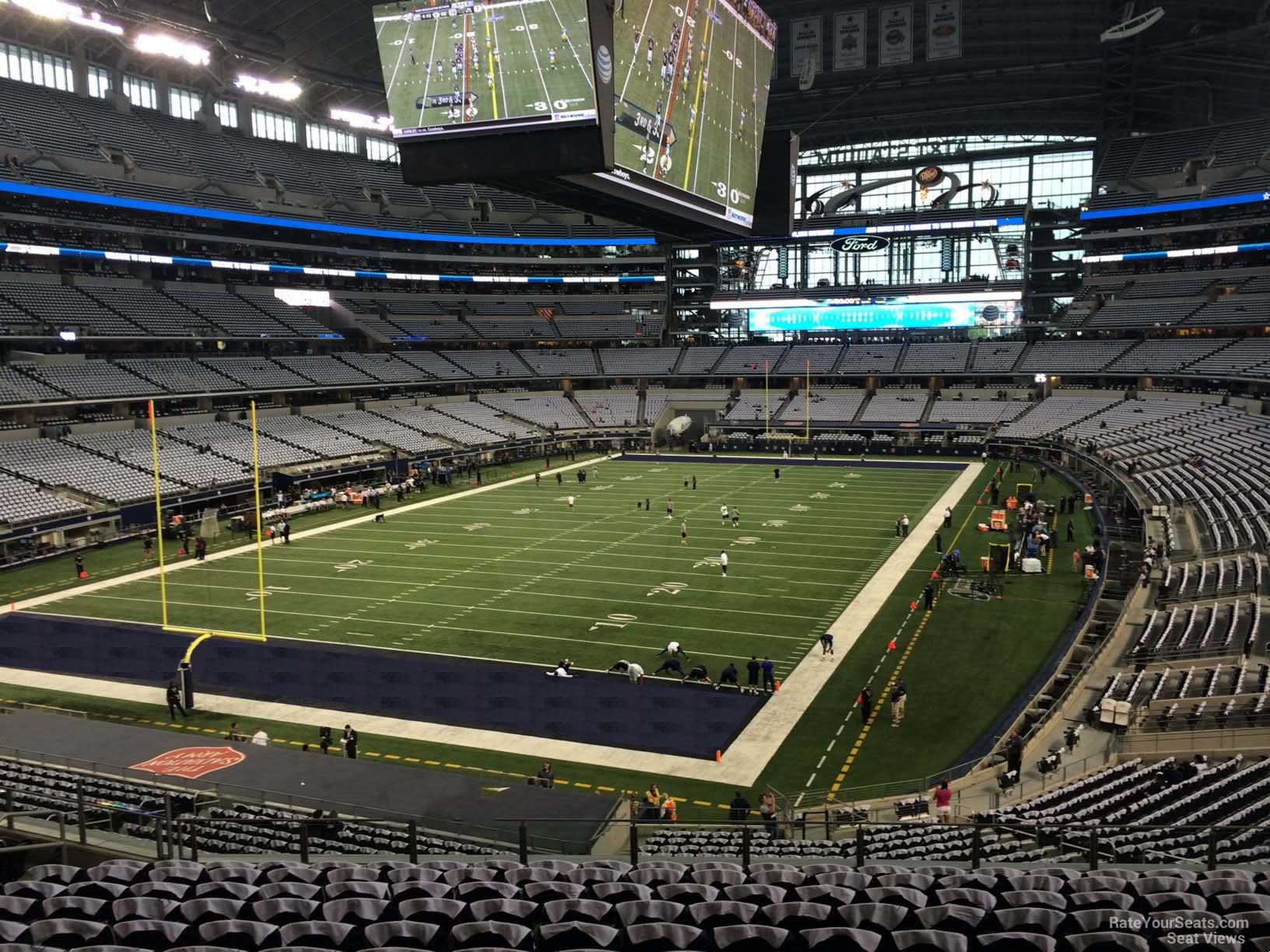 section 219, row 13 seat view  for football - at&t stadium (cowboys stadium)