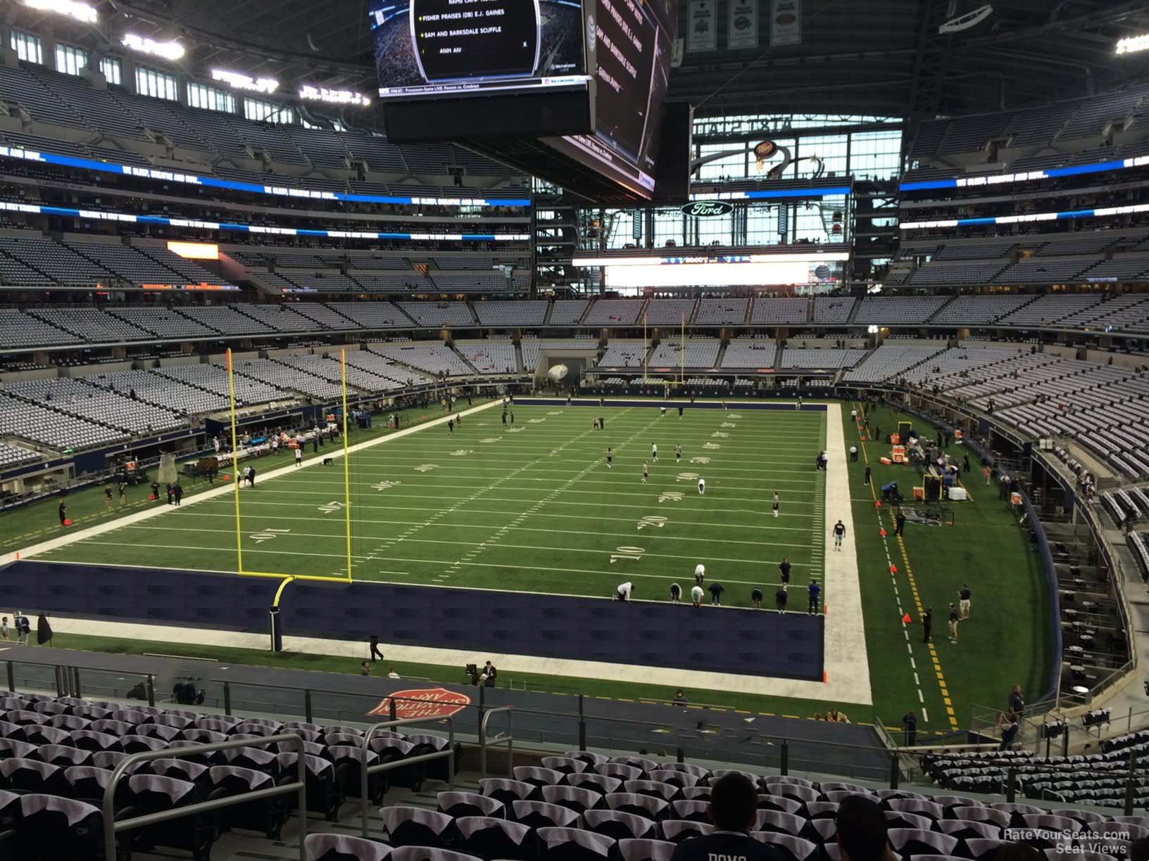 section 220, row 13 seat view  for football - at&t stadium (cowboys stadium)