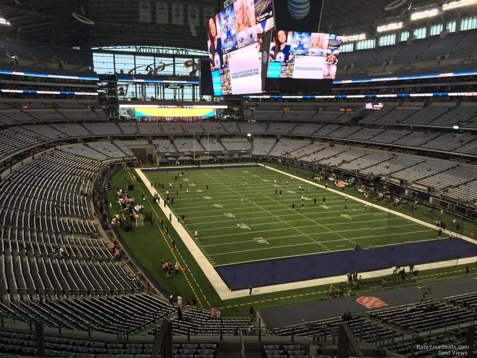 section 327, row 15 seat view  for football - at&t stadium (cowboys stadium)