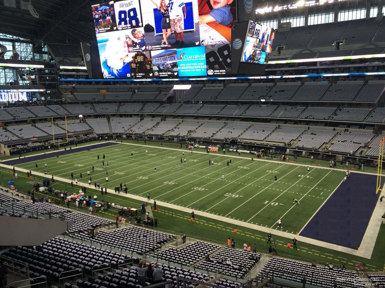 section 330, row 15 seat view  for football - at&t stadium (cowboys stadium)