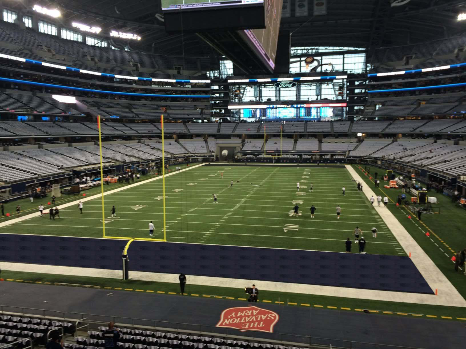 section 220, row 2 seat view  for football - at&t stadium (cowboys stadium)