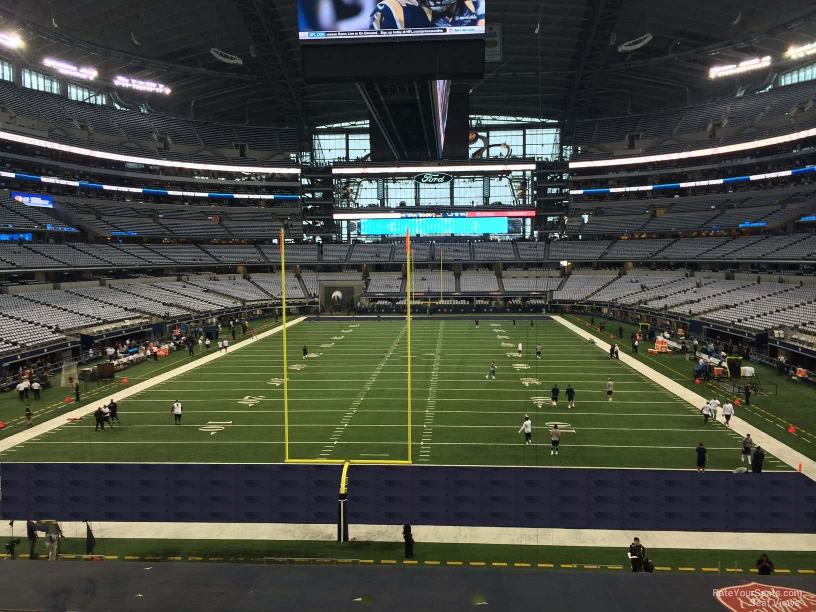 section 222, row 2 seat view  for football - at&t stadium (cowboys stadium)