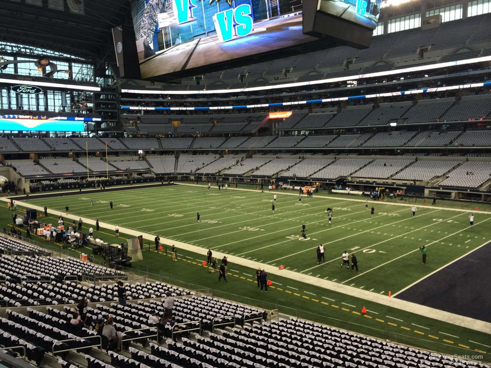section 229, row 2 seat view for football - at&t stadium (cowboys stadium)