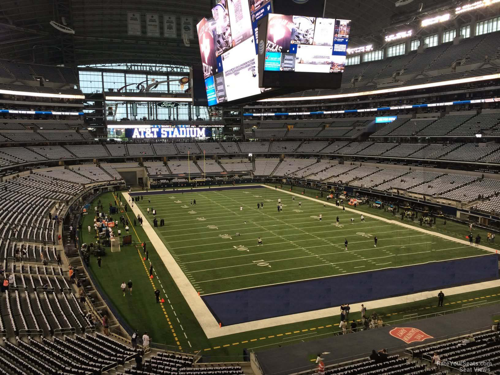 section 327, row 3 seat view  for football - at&t stadium