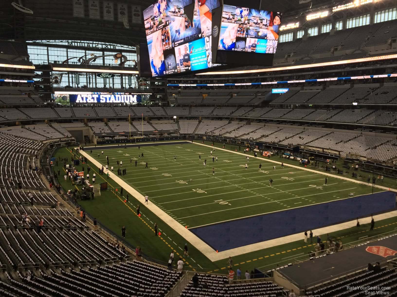 section 328, row 3 seat view  for football - at&t stadium (cowboys stadium)