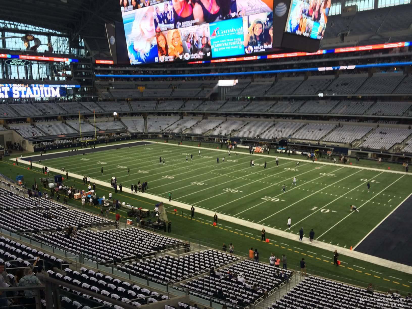 section 330, row 3 seat view  for football - at&t stadium (cowboys stadium)