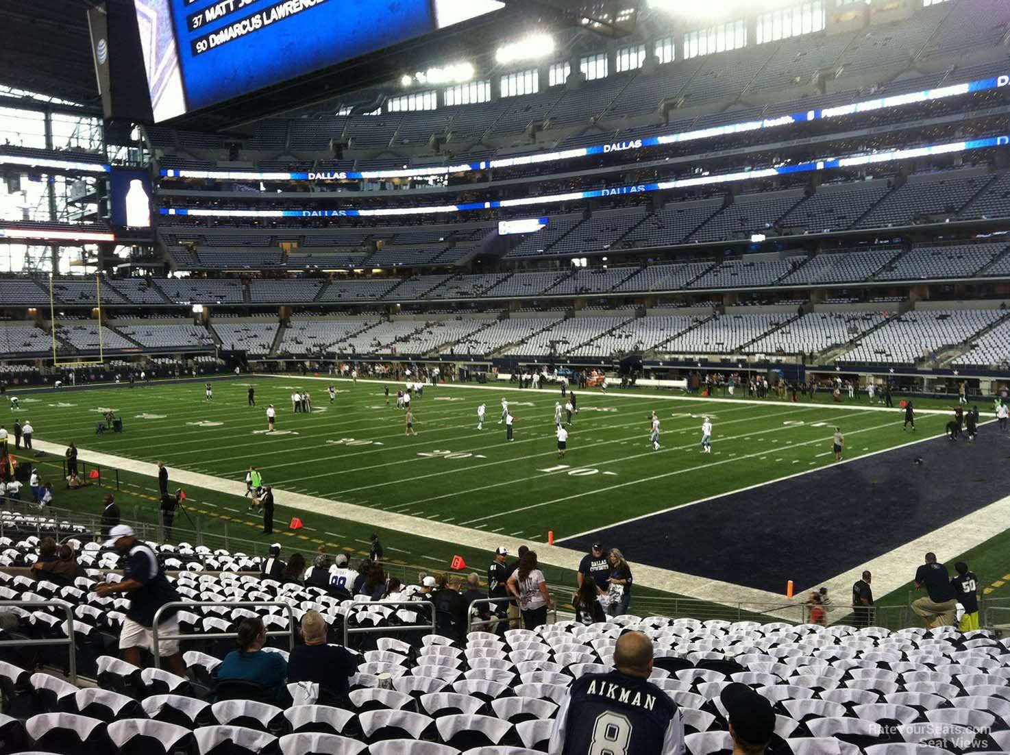section 102, row 20 seat view  for football - at&t stadium (cowboys stadium)