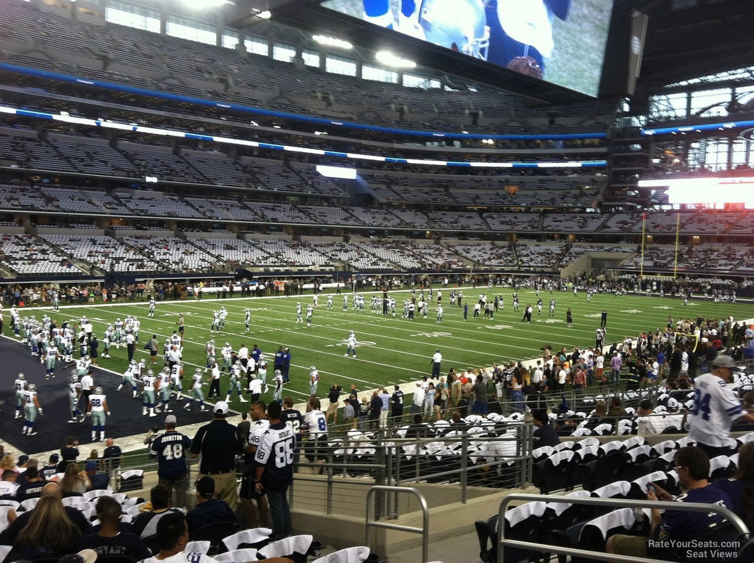 section 119, row 20 seat view  for football - at&t stadium (cowboys stadium)