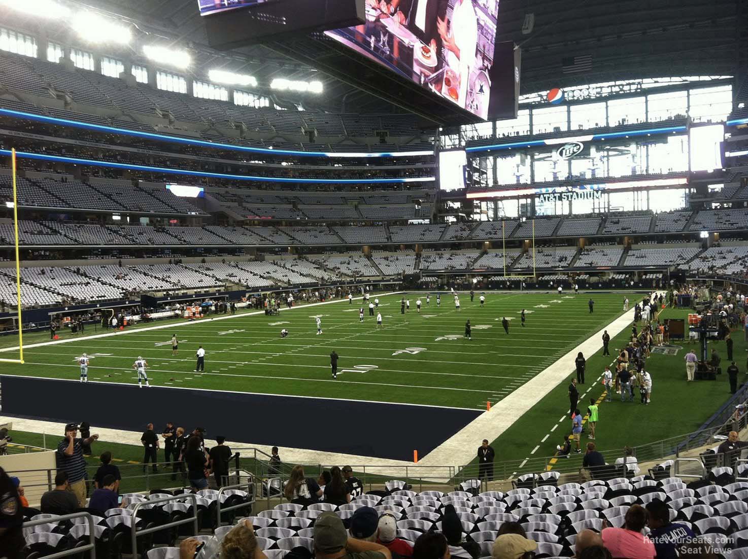 section 145, row 20 seat view  for football - at&t stadium (cowboys stadium)