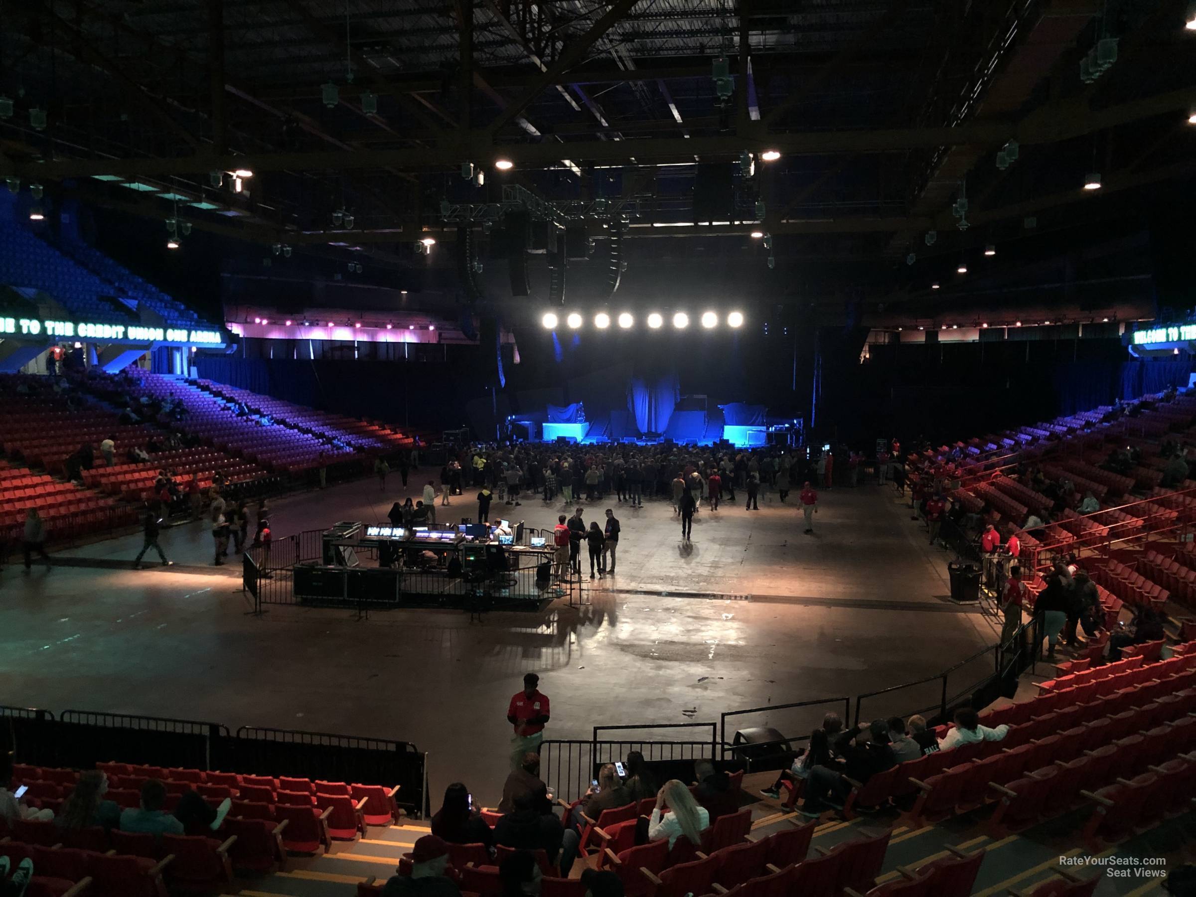 section 108, row s seat view  - credit union 1 arena