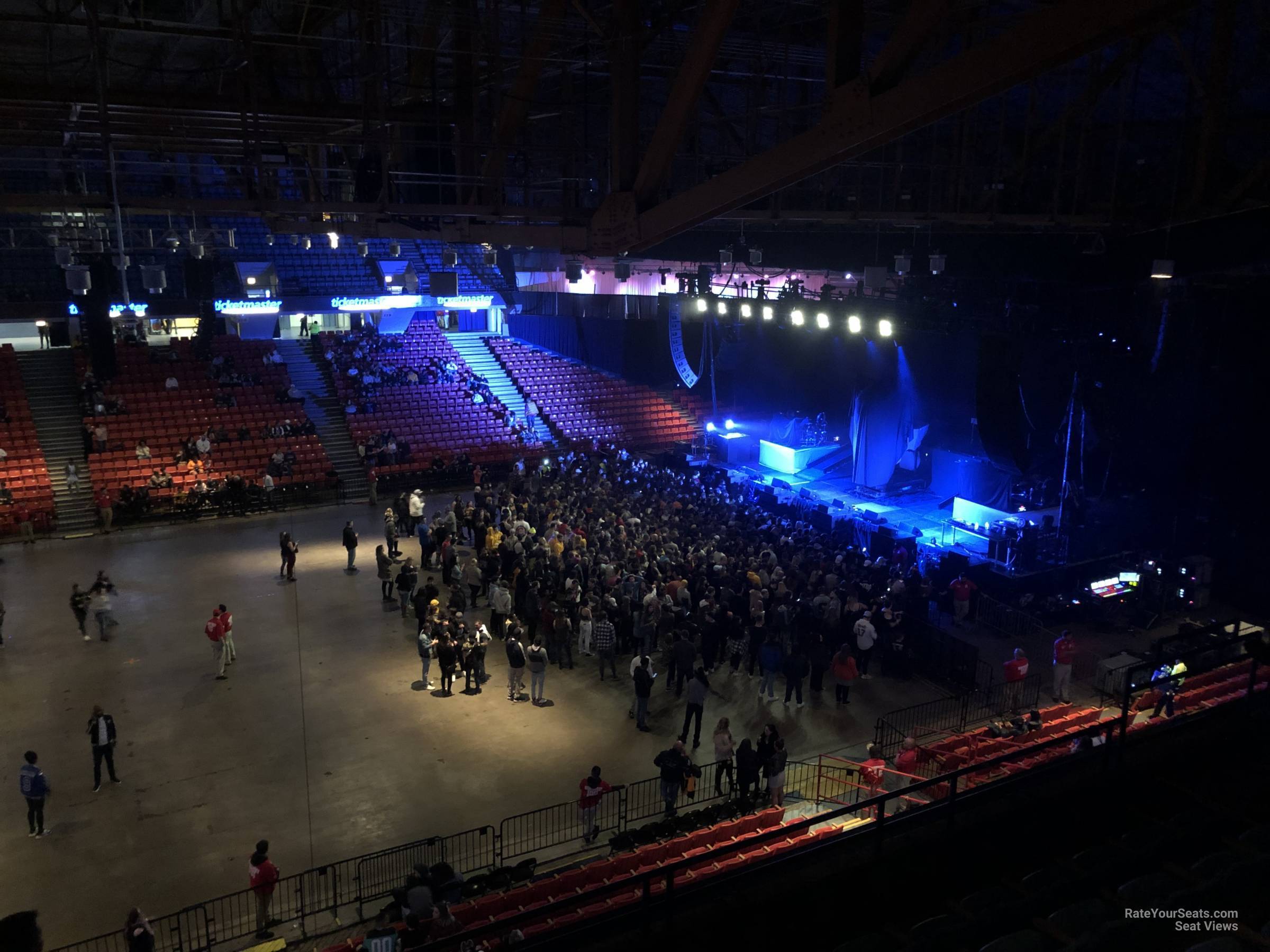 section 203, row f seat view  - credit union 1 arena