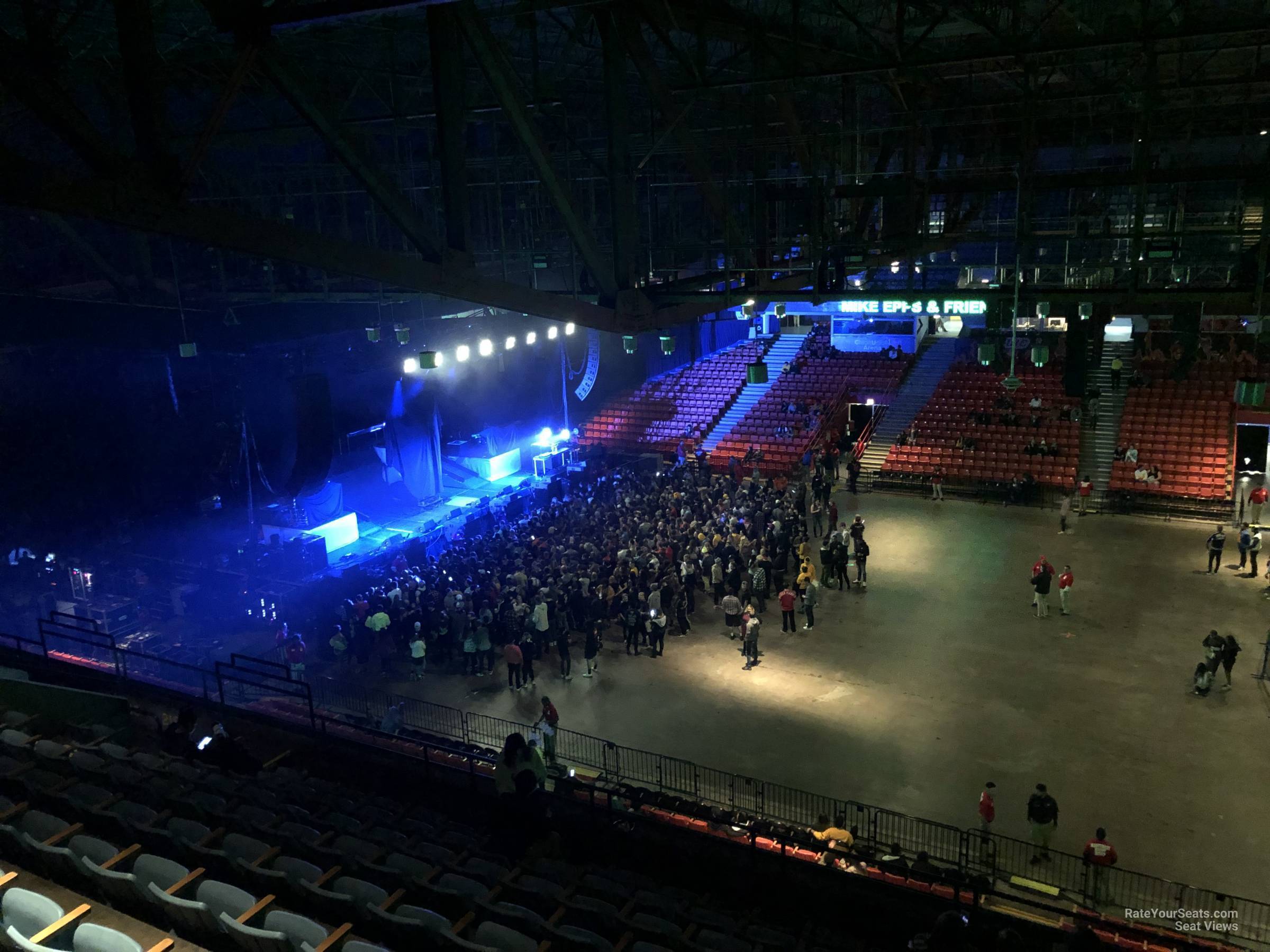 section 215, row f seat view  - credit union 1 arena