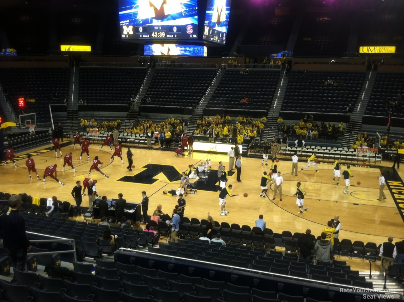section 104, row 16 seat view  - crisler center