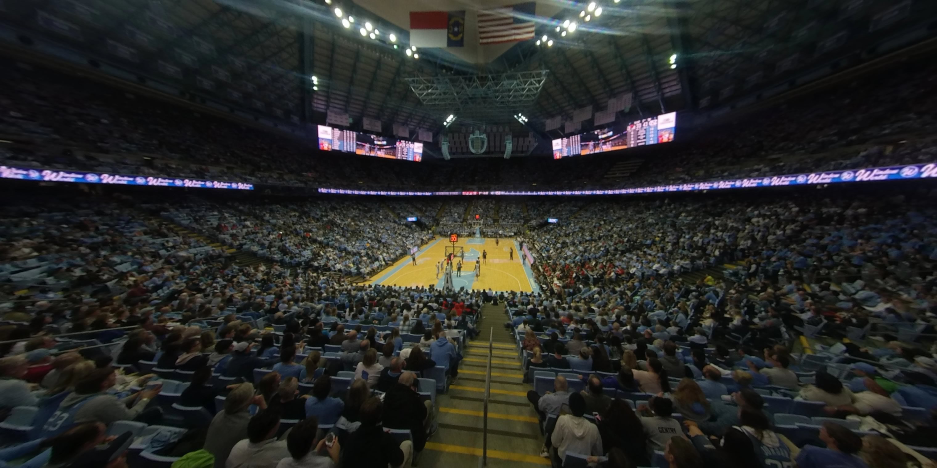 section 100 panoramic seat view  - dean smith center