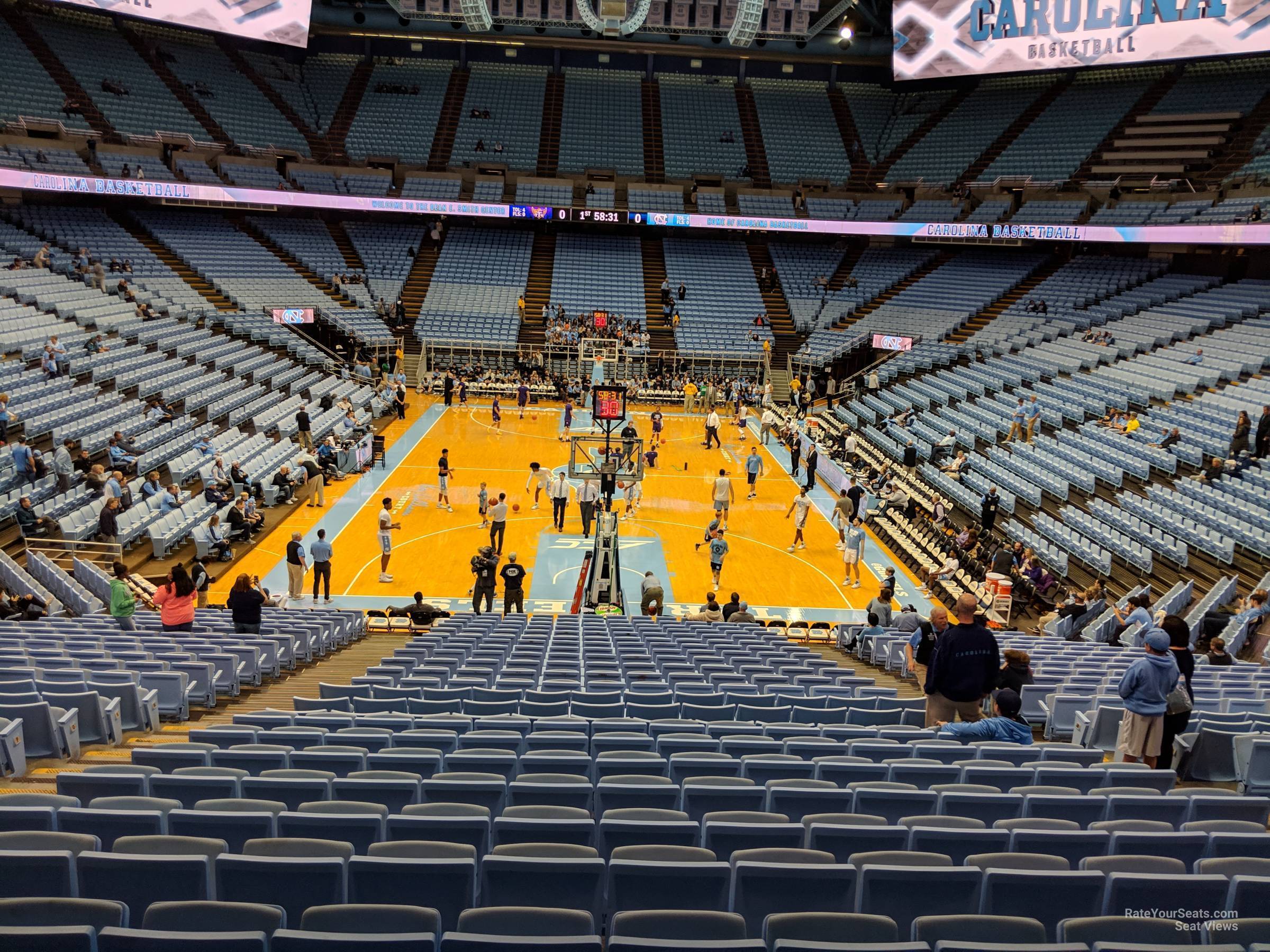 section 100, row z seat view  - dean smith center