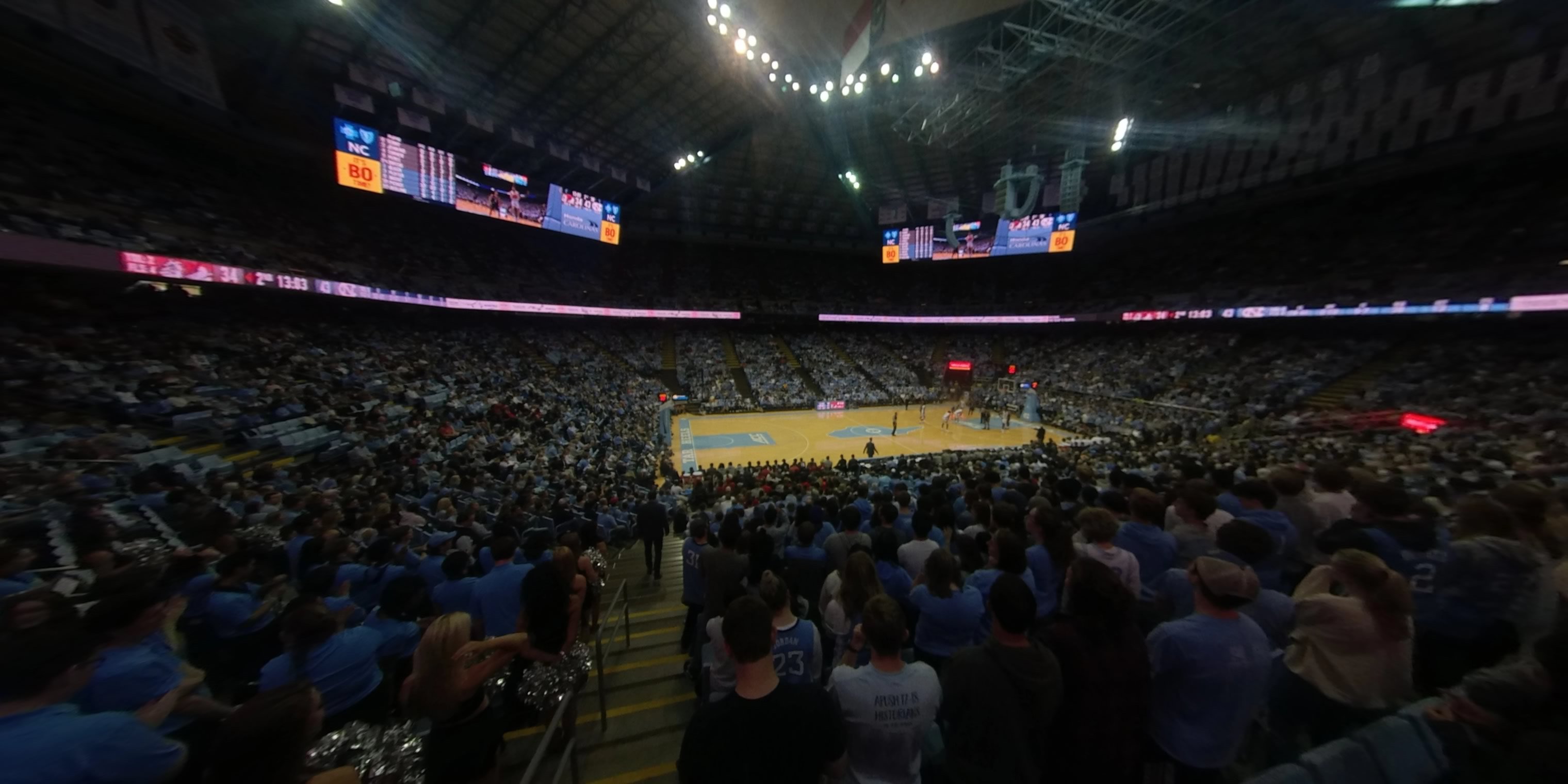 section 106 panoramic seat view  - dean smith center