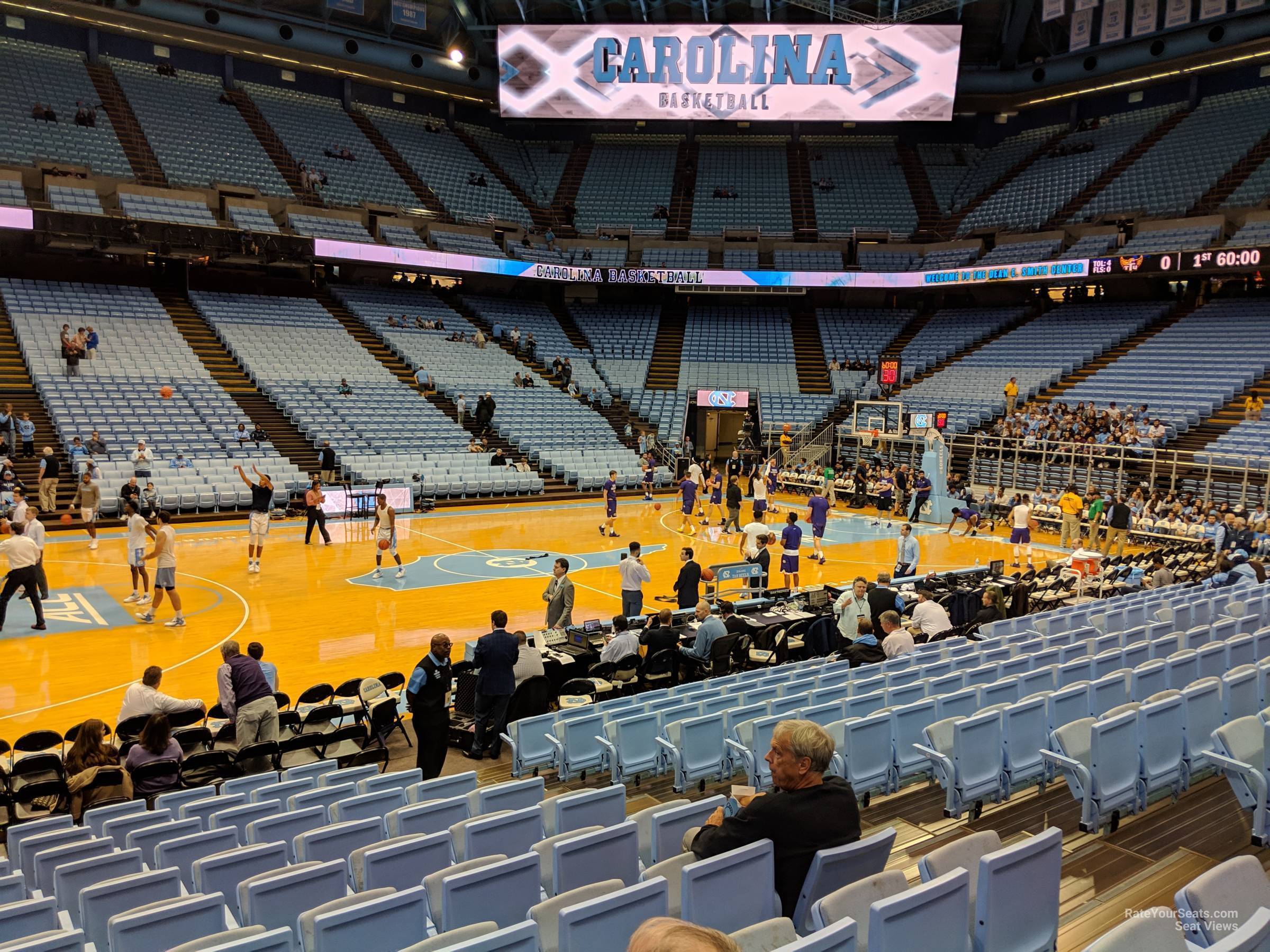 section 107, row l seat view  - dean smith center