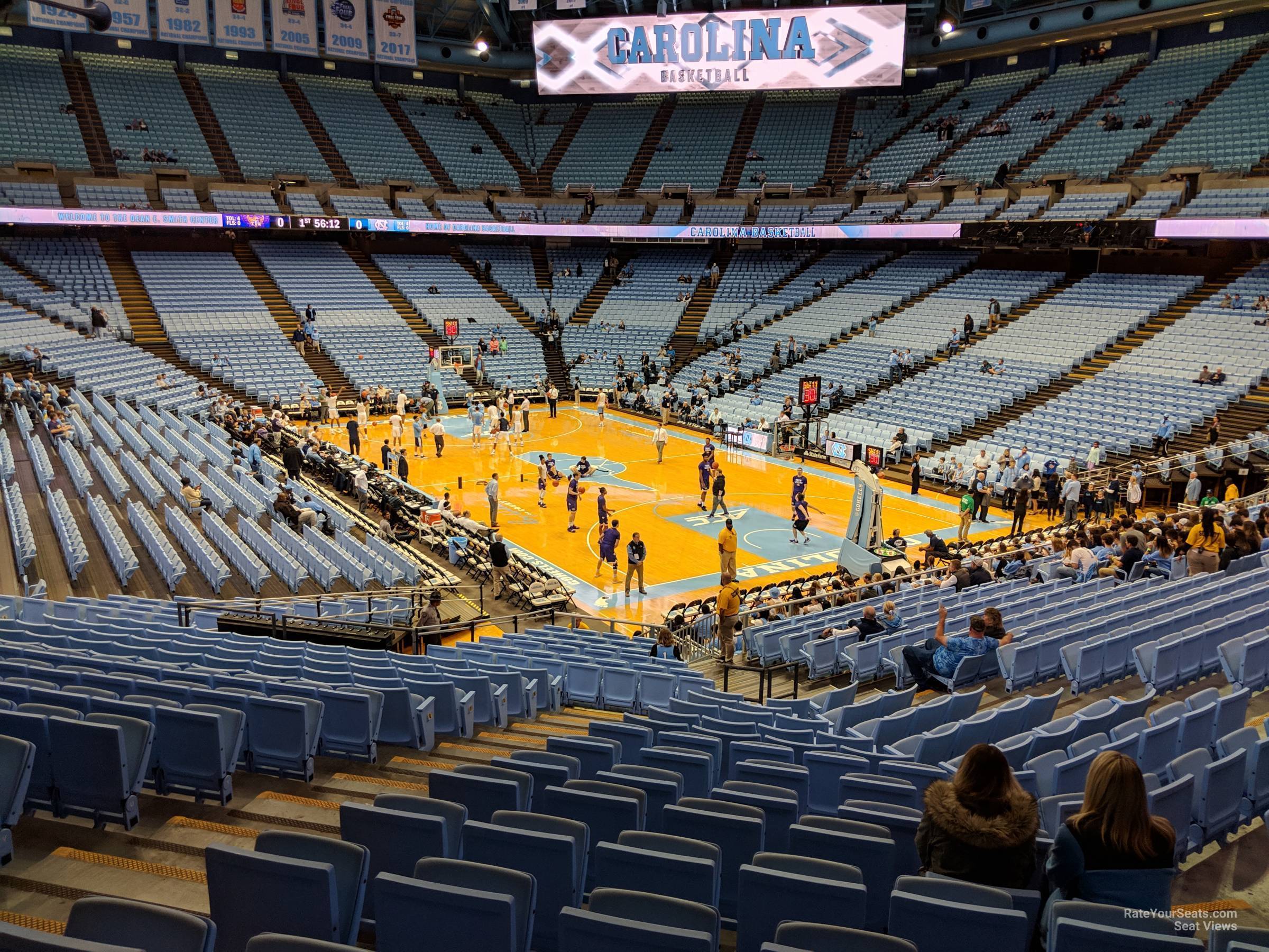 section 114, row z seat view  - dean smith center