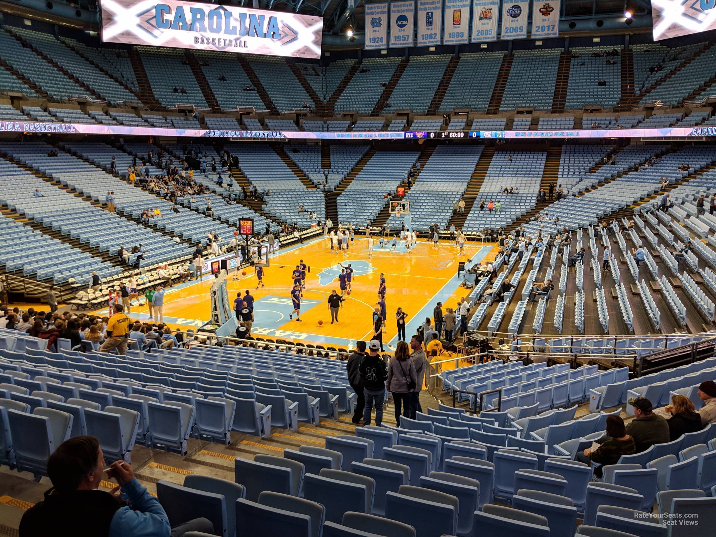 section 119, row z seat view  - dean smith center