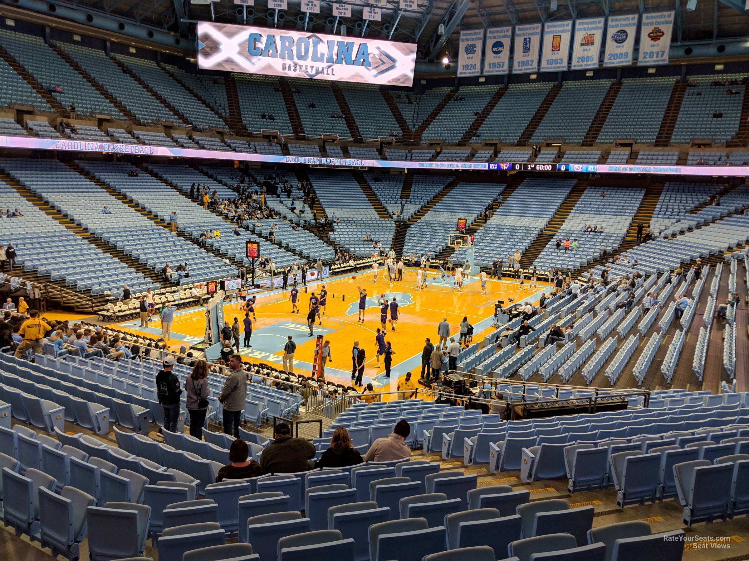 section 120, row z seat view  - dean smith center