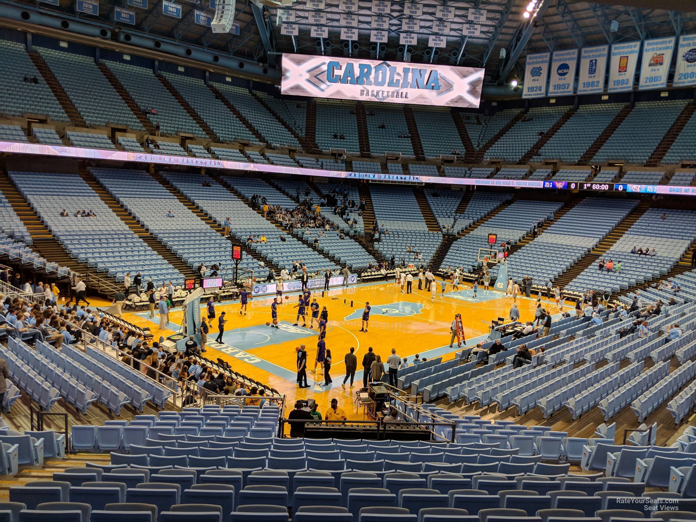 section 121, row z seat view  - dean smith center