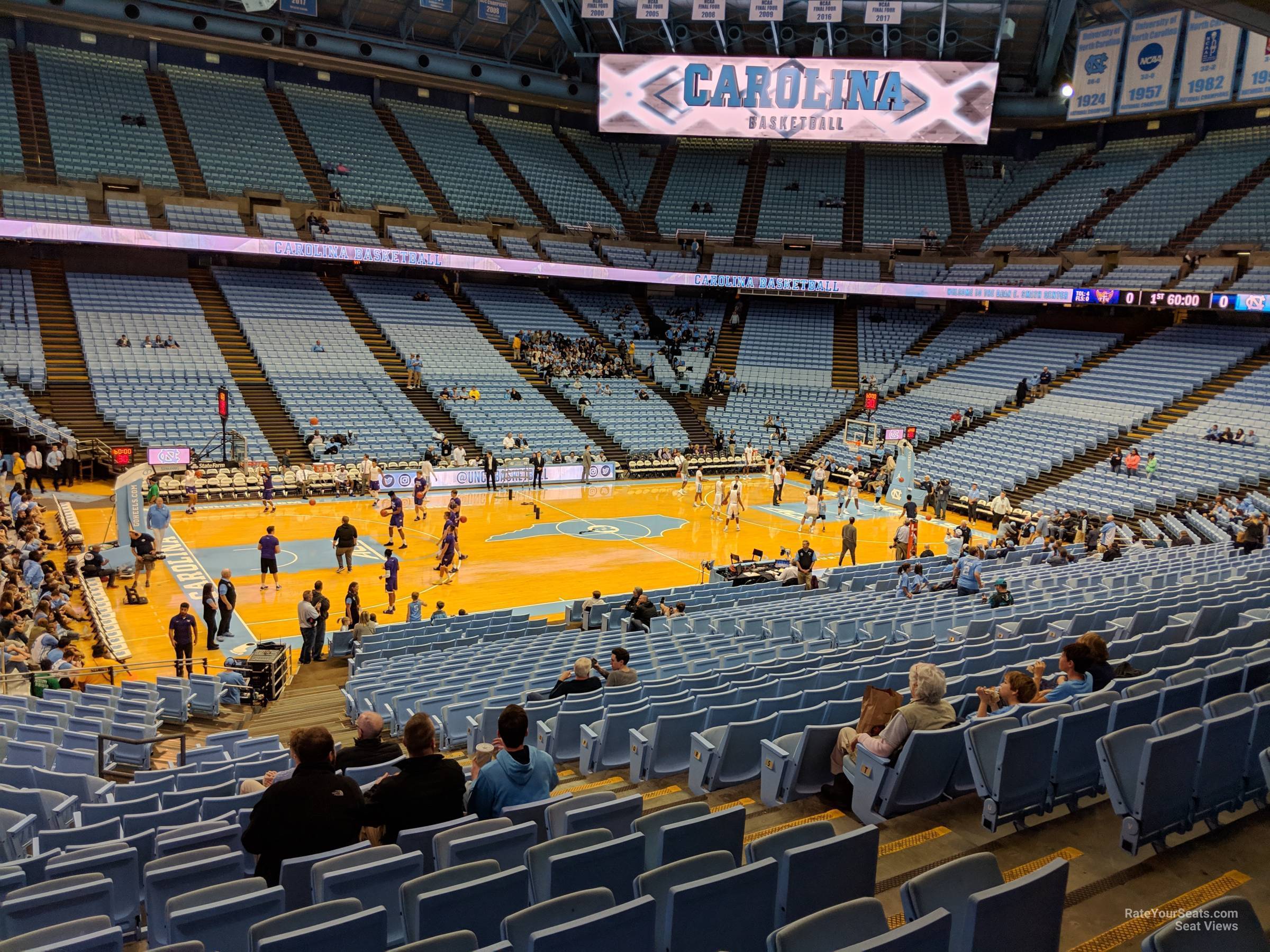 section 123, row z seat view  - dean smith center