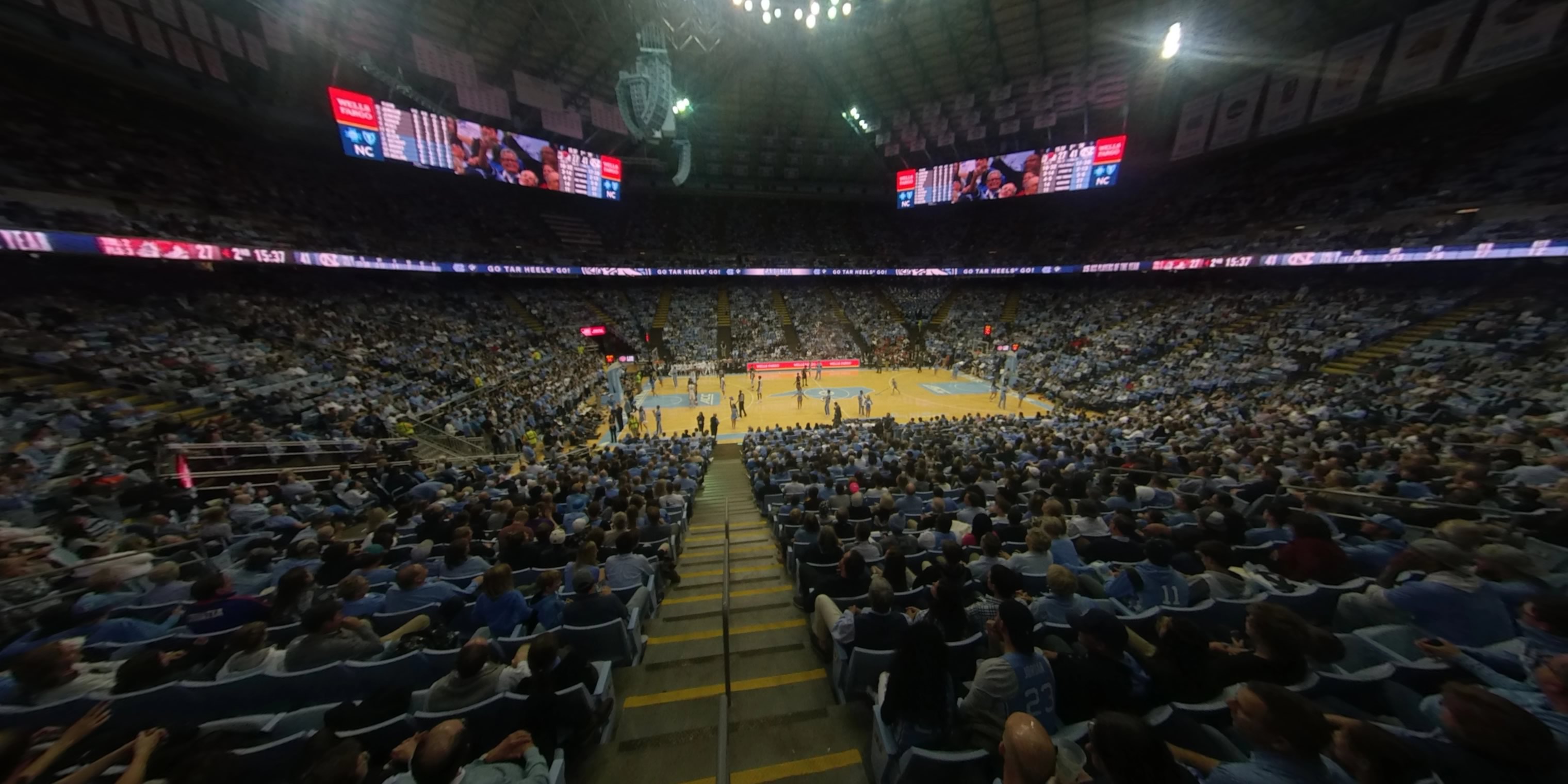 section 124 panoramic seat view  - dean smith center