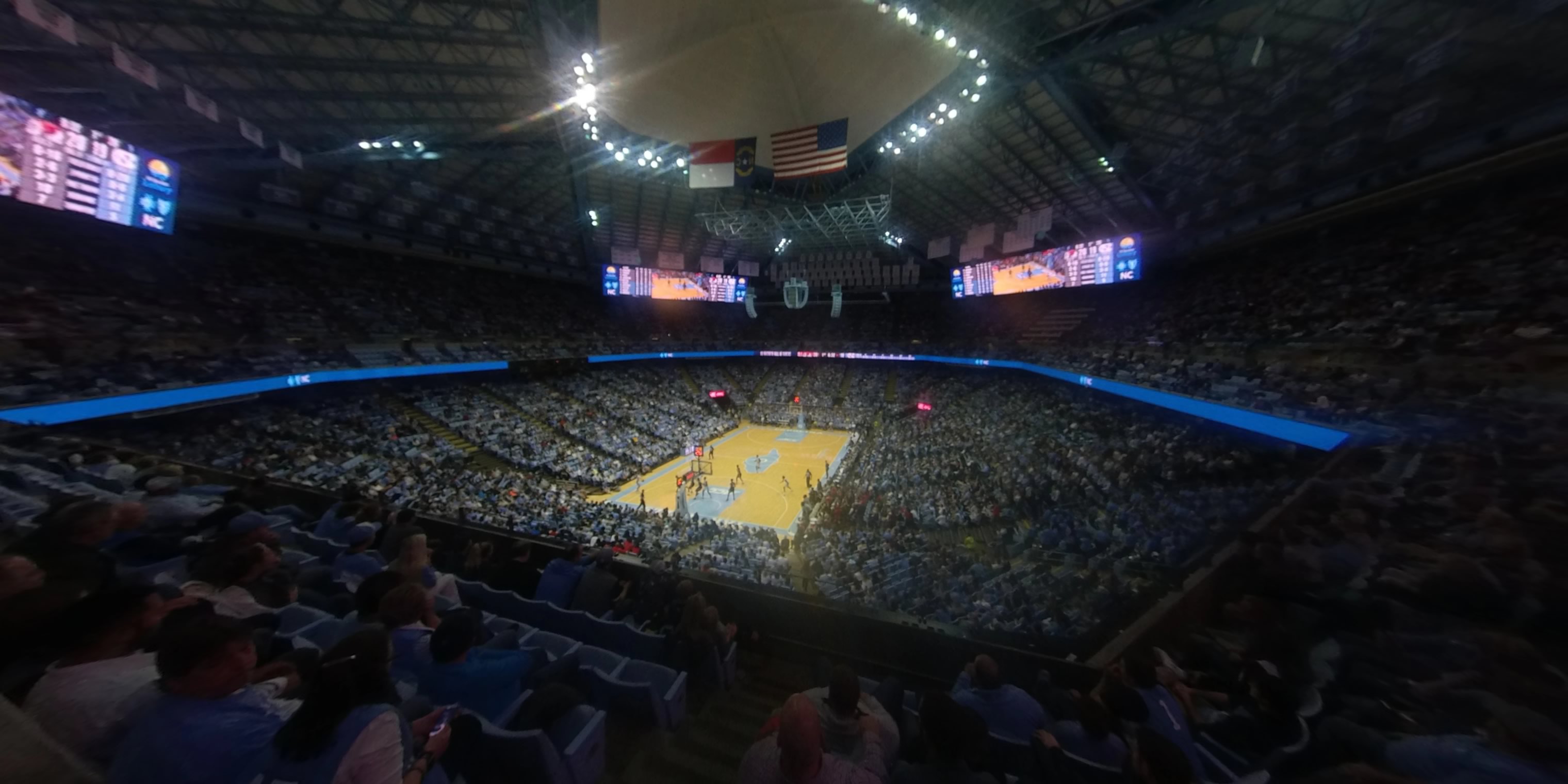 section 201 panoramic seat view  - dean smith center