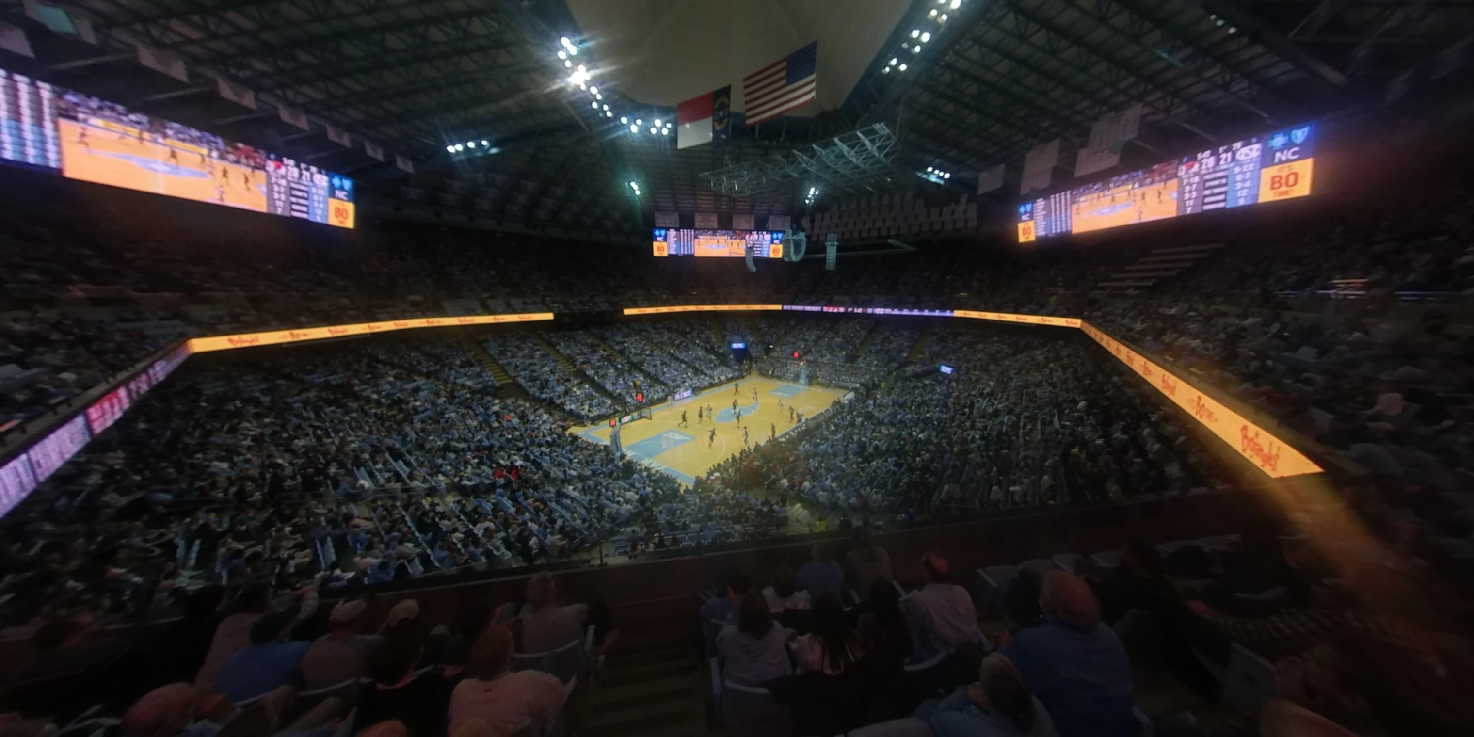 section 202a panoramic seat view  - dean smith center