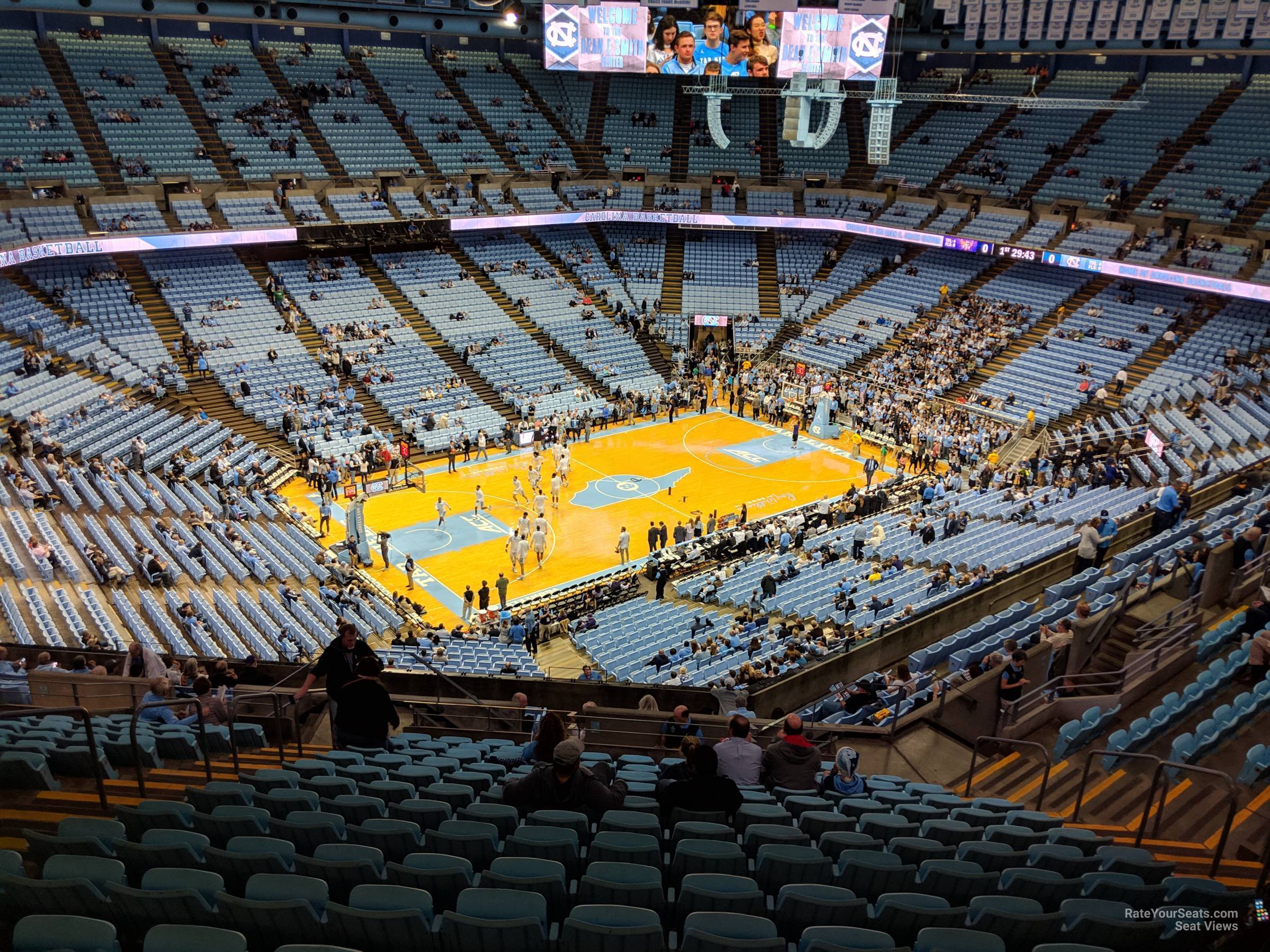 section 205, row s seat view  - dean smith center