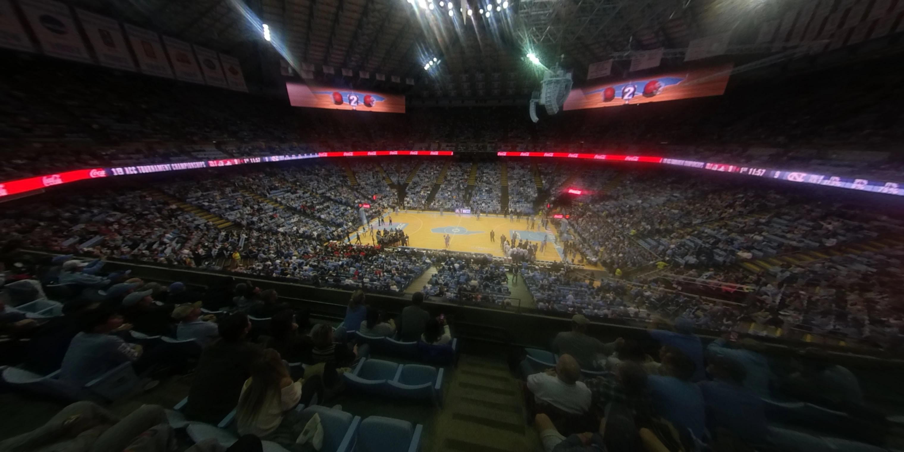 section 208 panoramic seat view  - dean smith center
