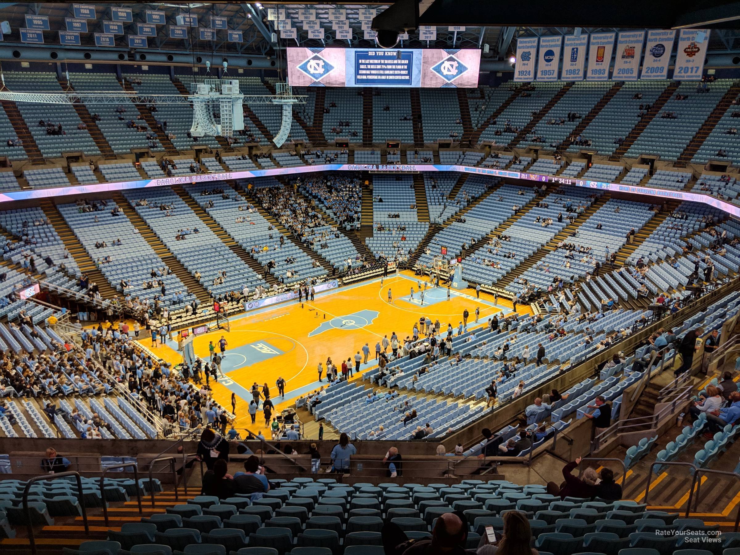 section 222, row s seat view  - dean smith center