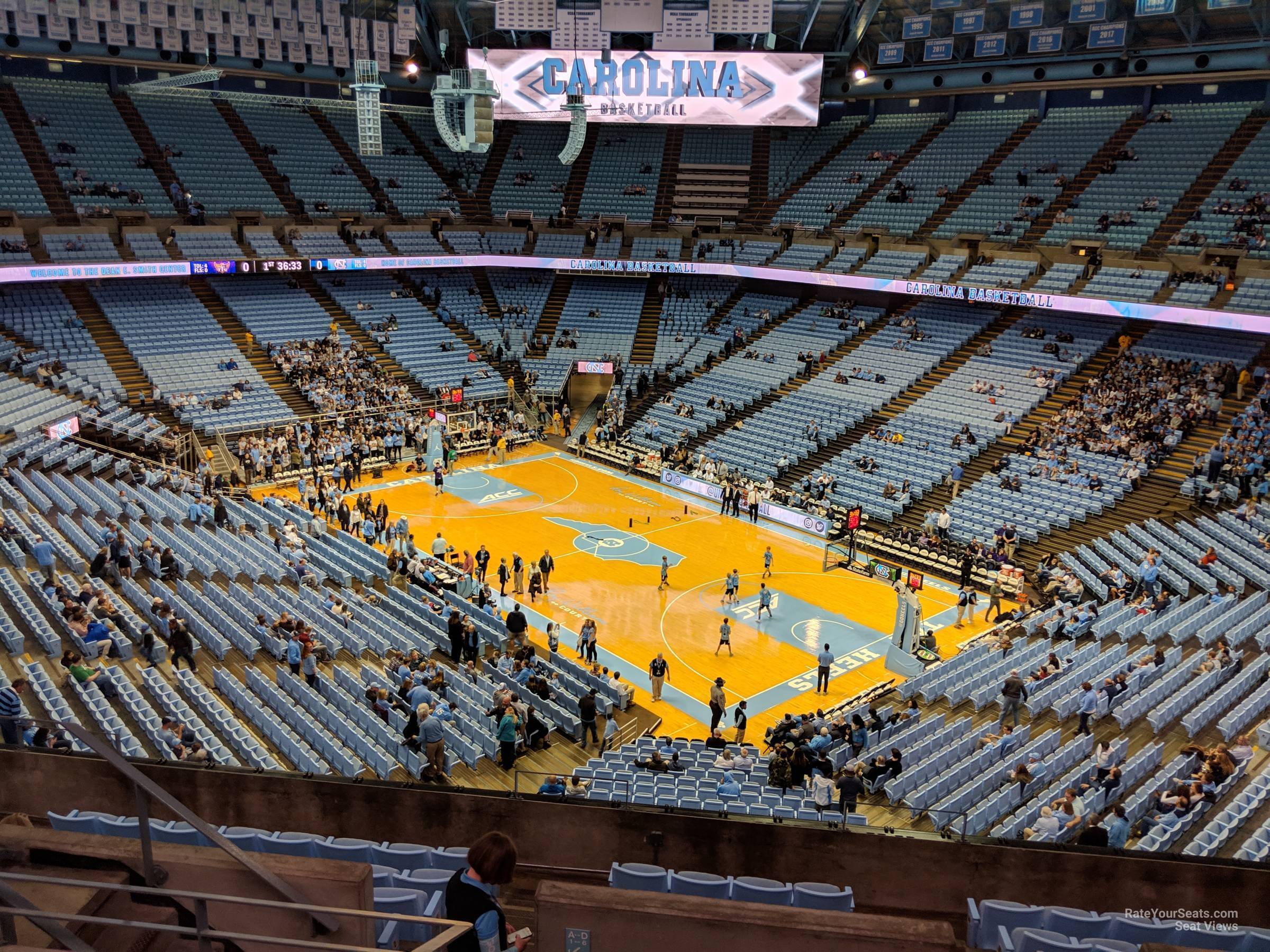 section 230, row i seat view - dean smith center
