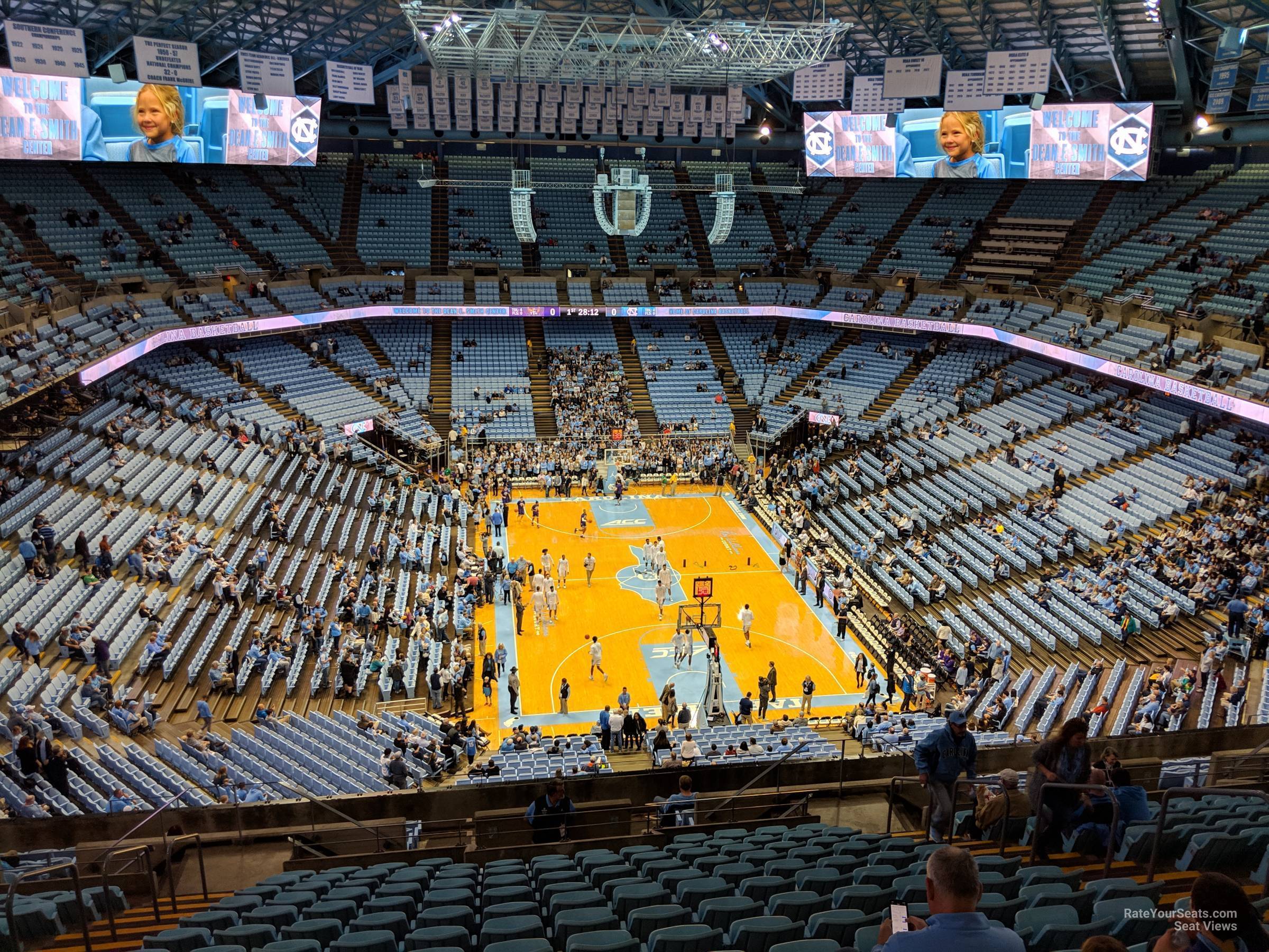 section 233, row s seat view  - dean smith center