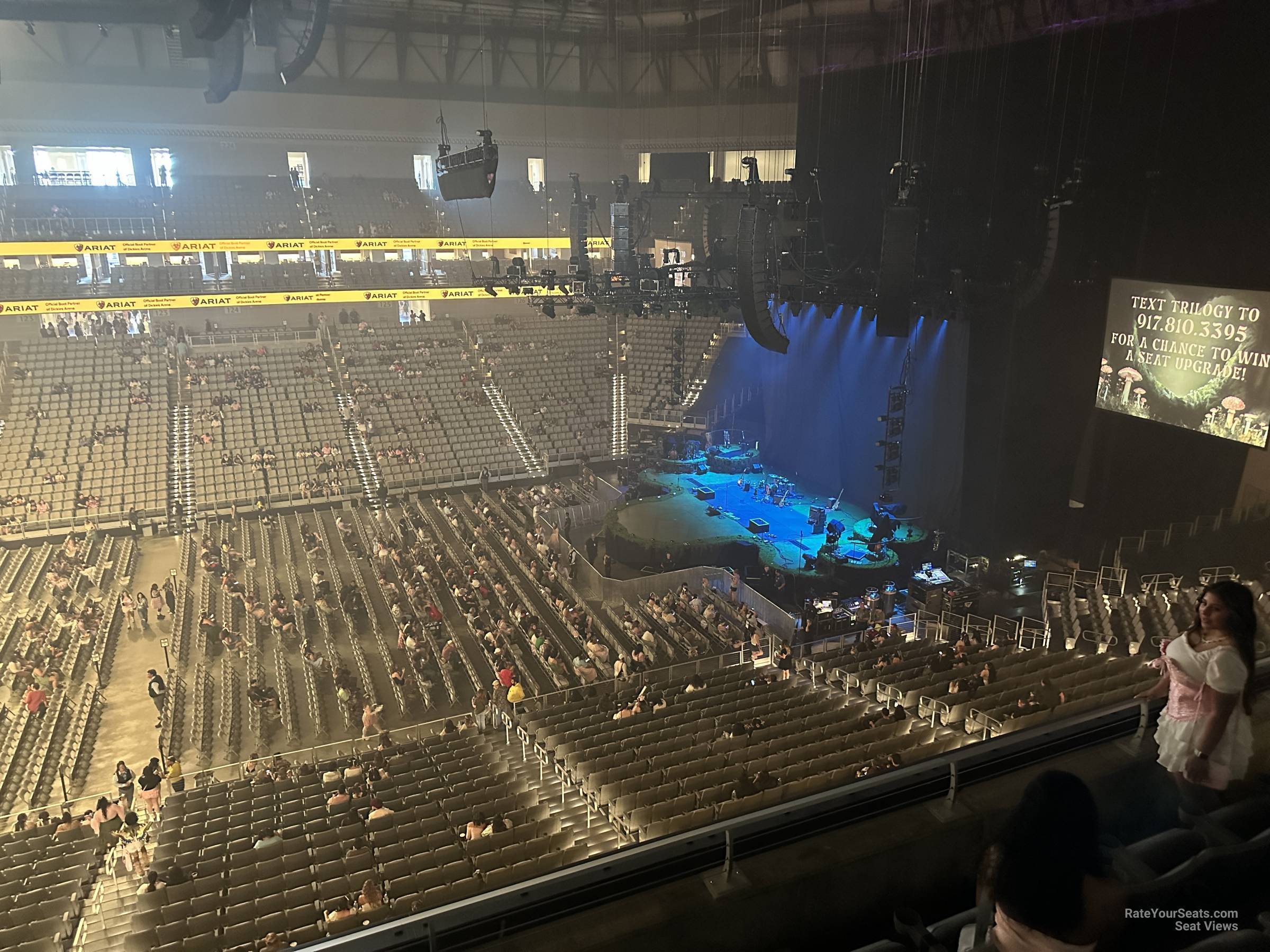 section 206, row 4 seat view for concert - dickies arena