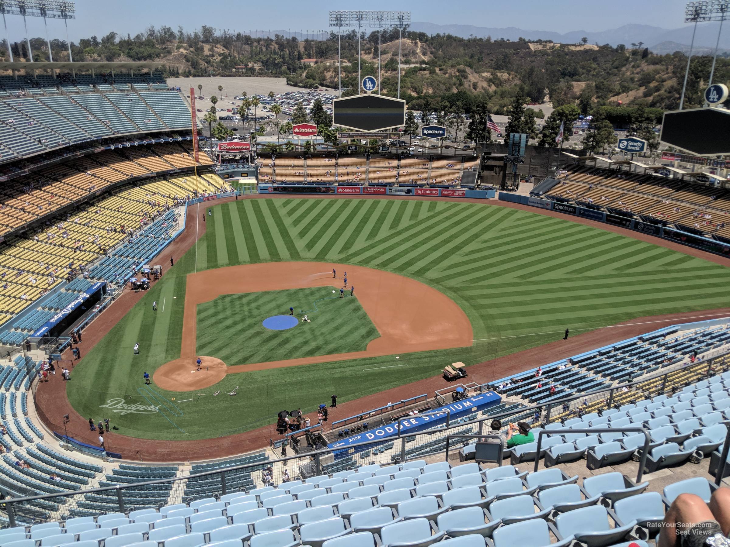 top deck 10, row n seat view  for baseball - uniqlo field at dodger stadium