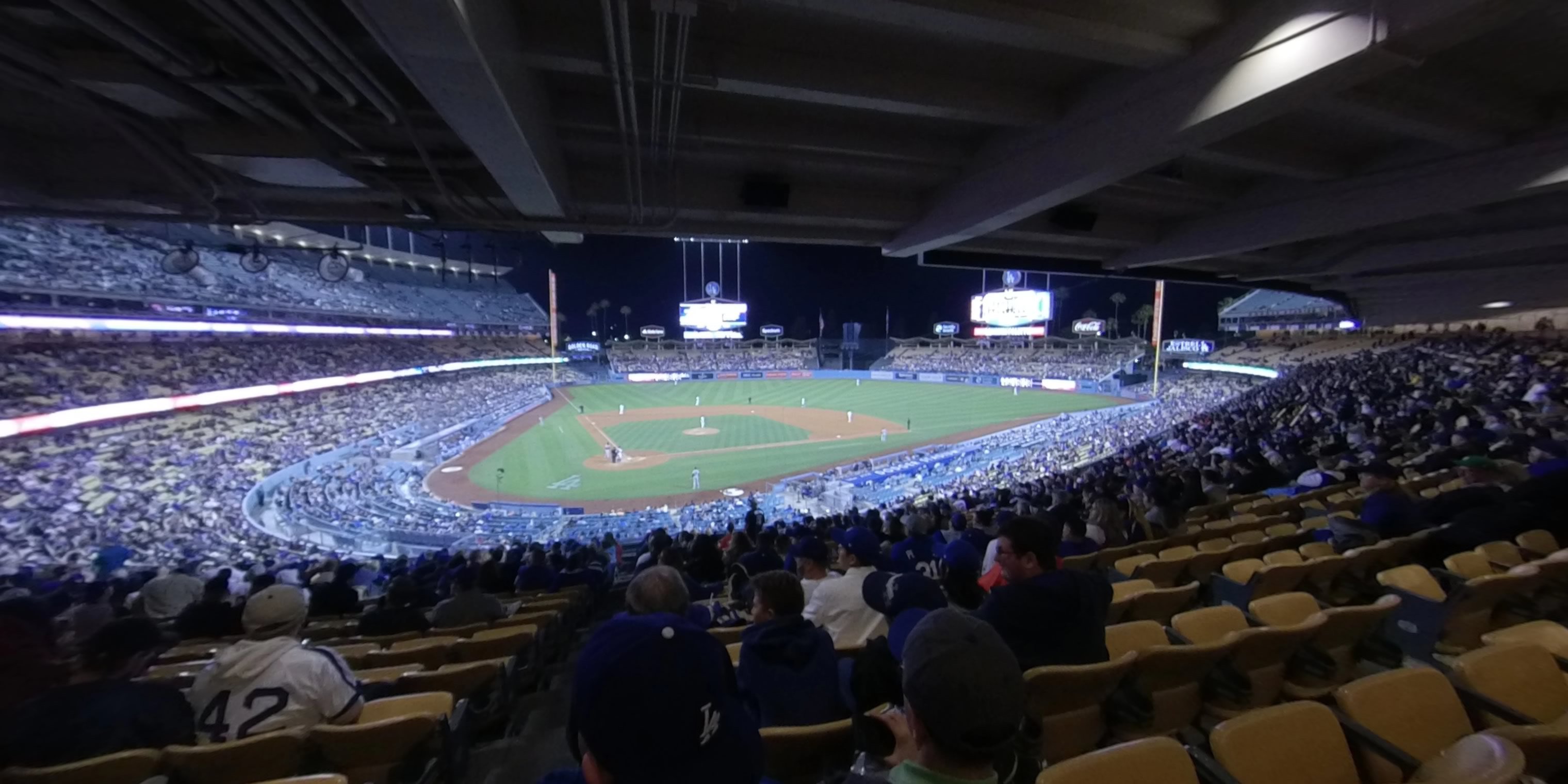 section 114 panoramic seat view  - dodger stadium