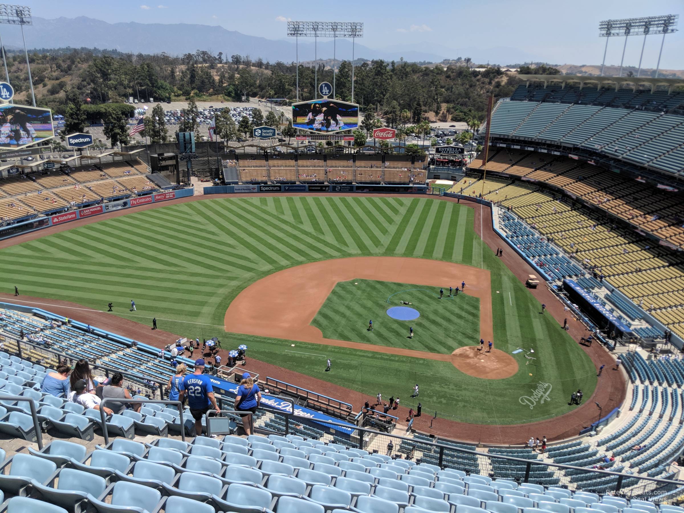 top deck 11, row n seat view  for baseball - uniqlo field at dodger stadium