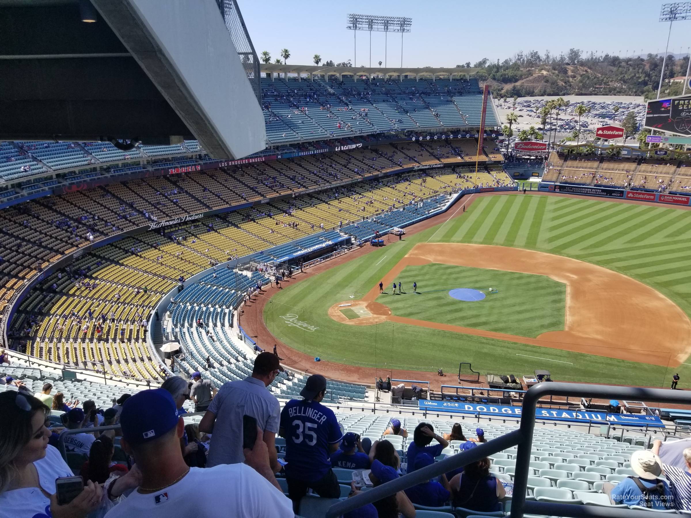 reserve 12, row cc seat view  for baseball - dodger stadium