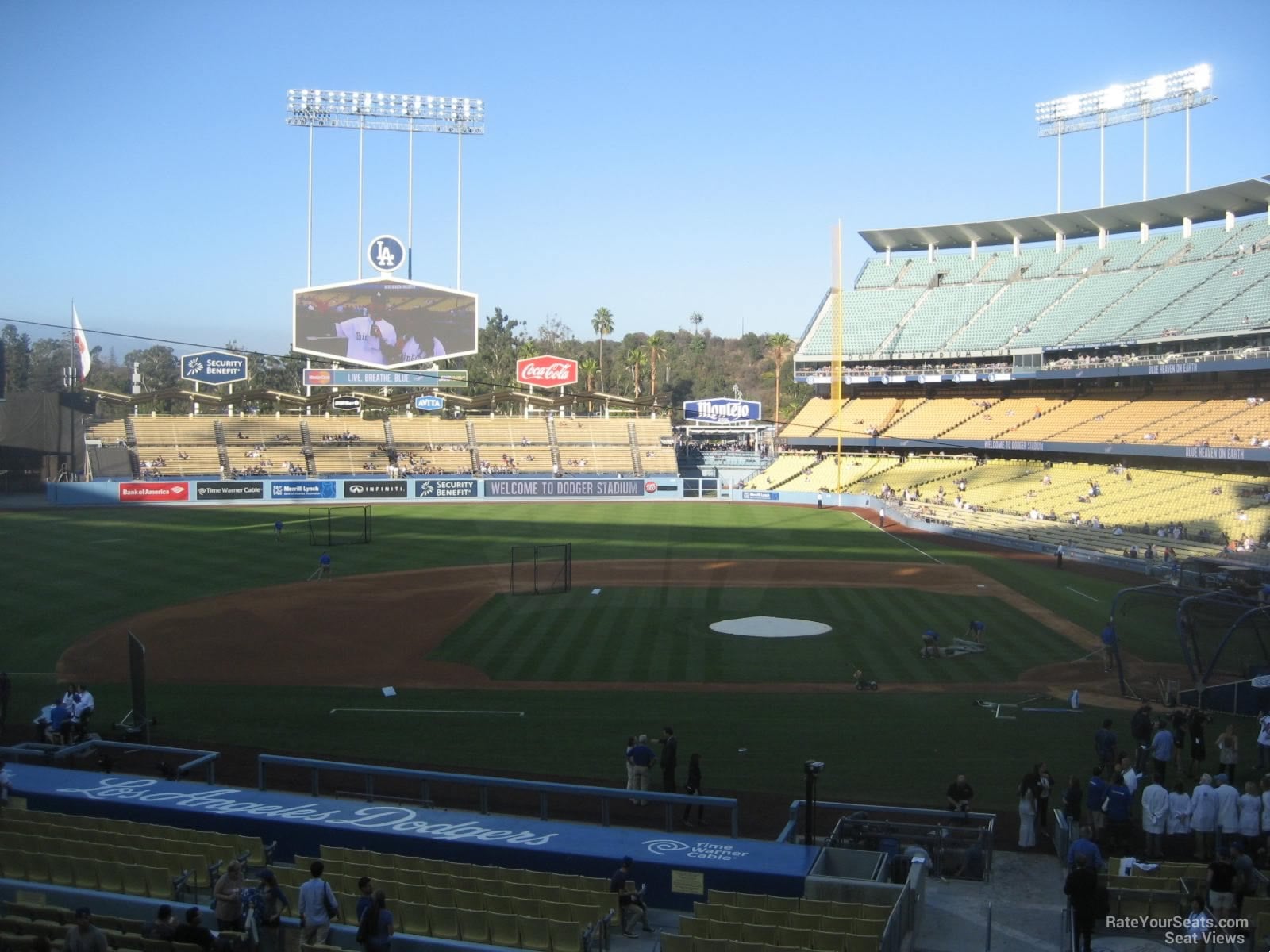 section 127, row f seat view  for baseball - dodger stadium