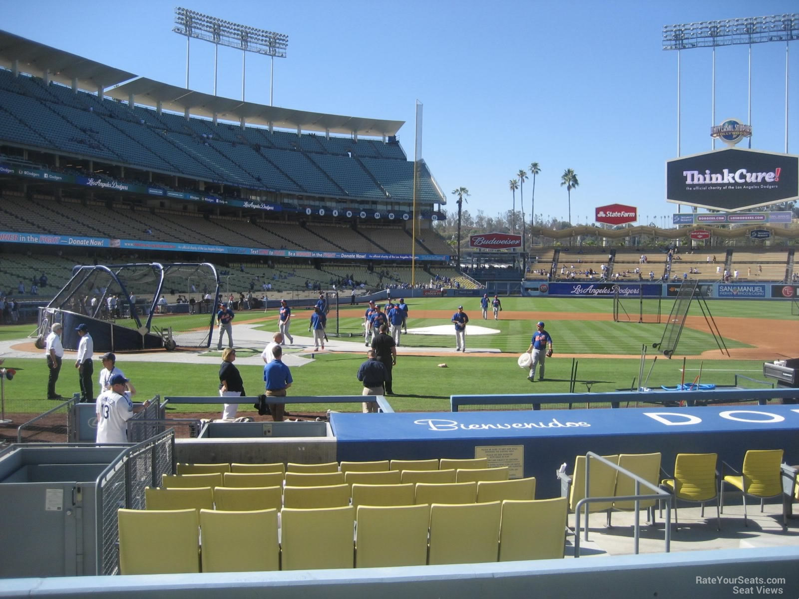 section 16, row f seat view for baseball - dodger stadium