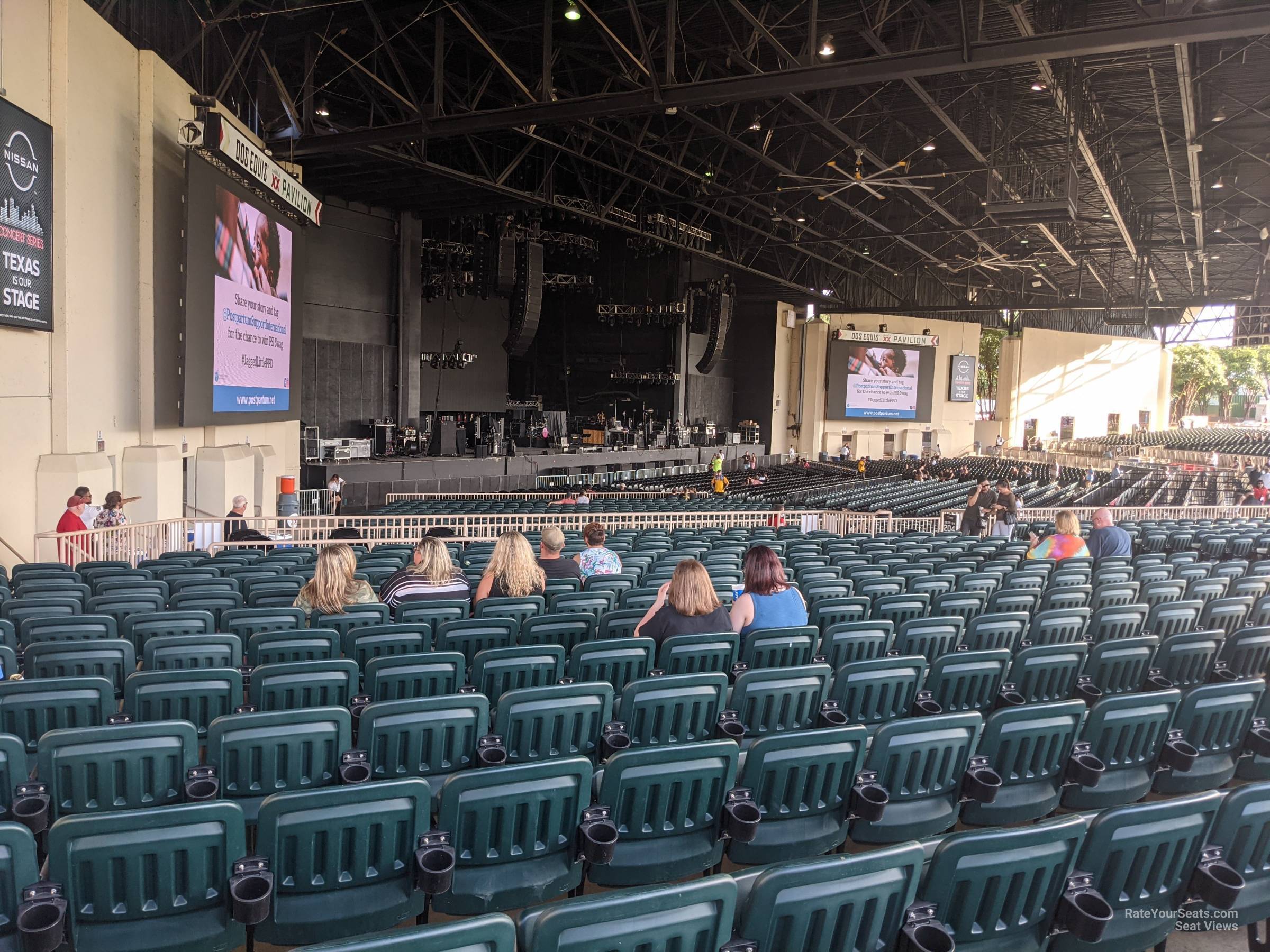 section 205, row s seat view  - dos equis pavilion