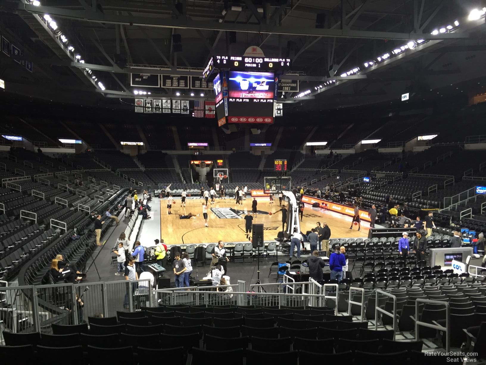 section 102, row d seat view  for basketball - amica mutual pavilion